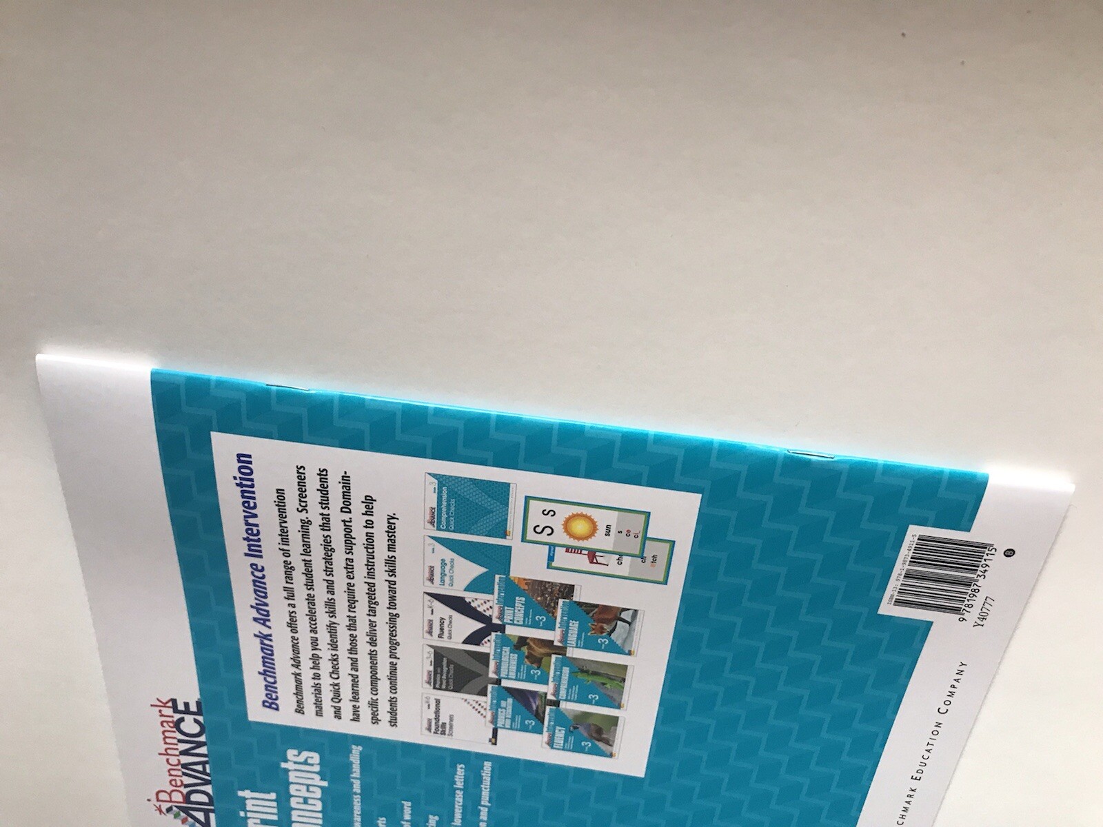 Benchmark Advance, Grade 3, Intervention, Print Concepts, Teacher Resources