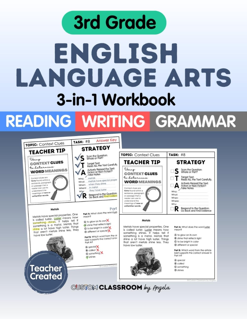 Complete 3rd Grade ELA Practice Workbook Reading Comprehension Writing