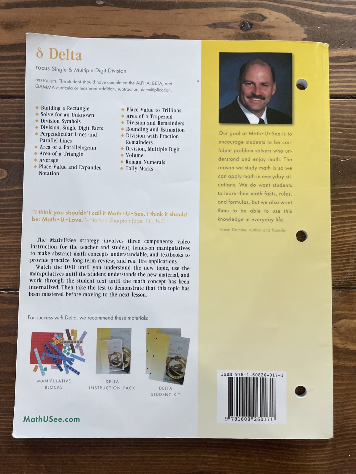 Math-U-See Delta Test Booklet Paperback 2009 Homeschool Math Curriculum Division