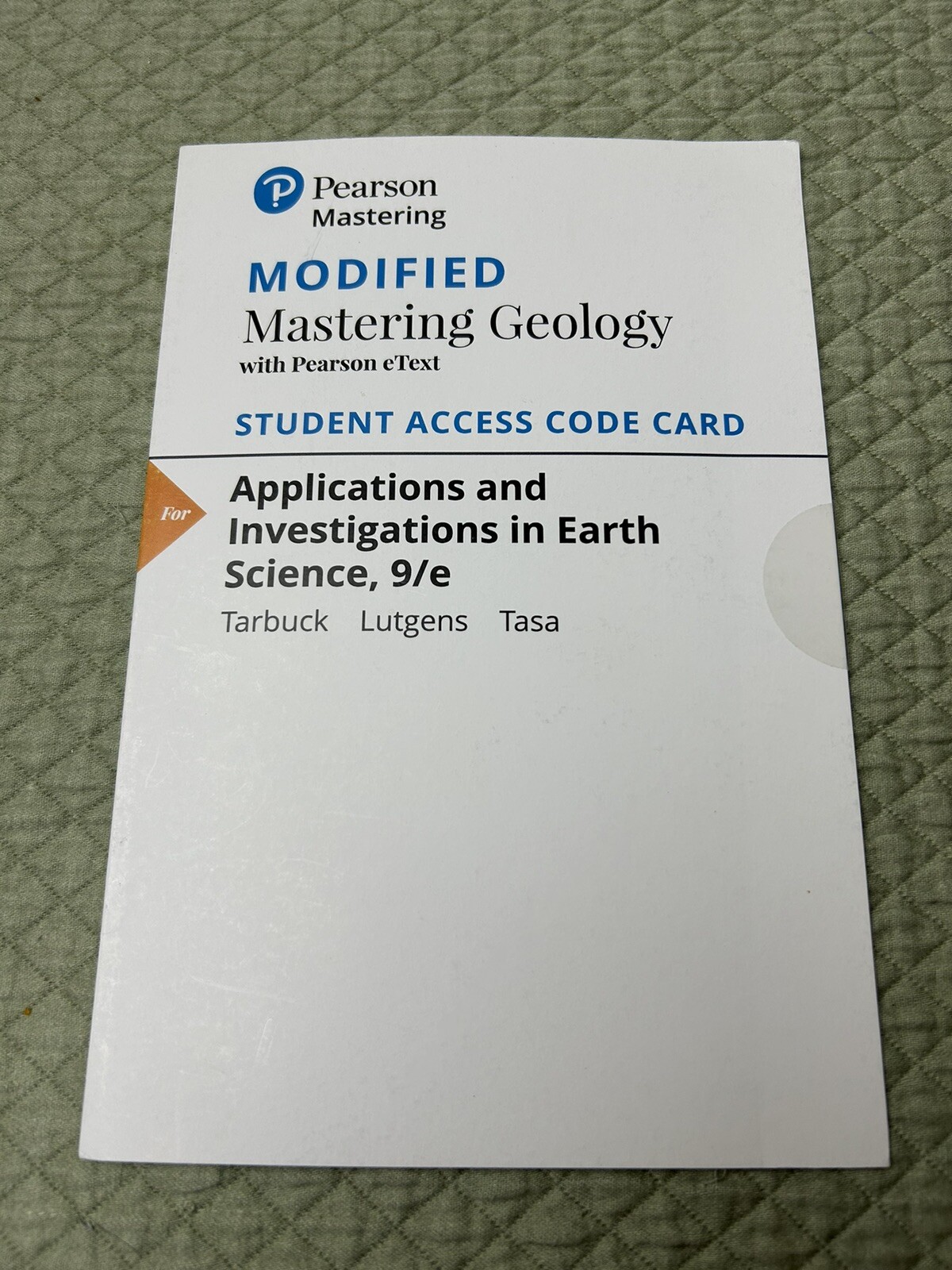Modified Mastering Geology with Pearson eText — Standalone Access Card