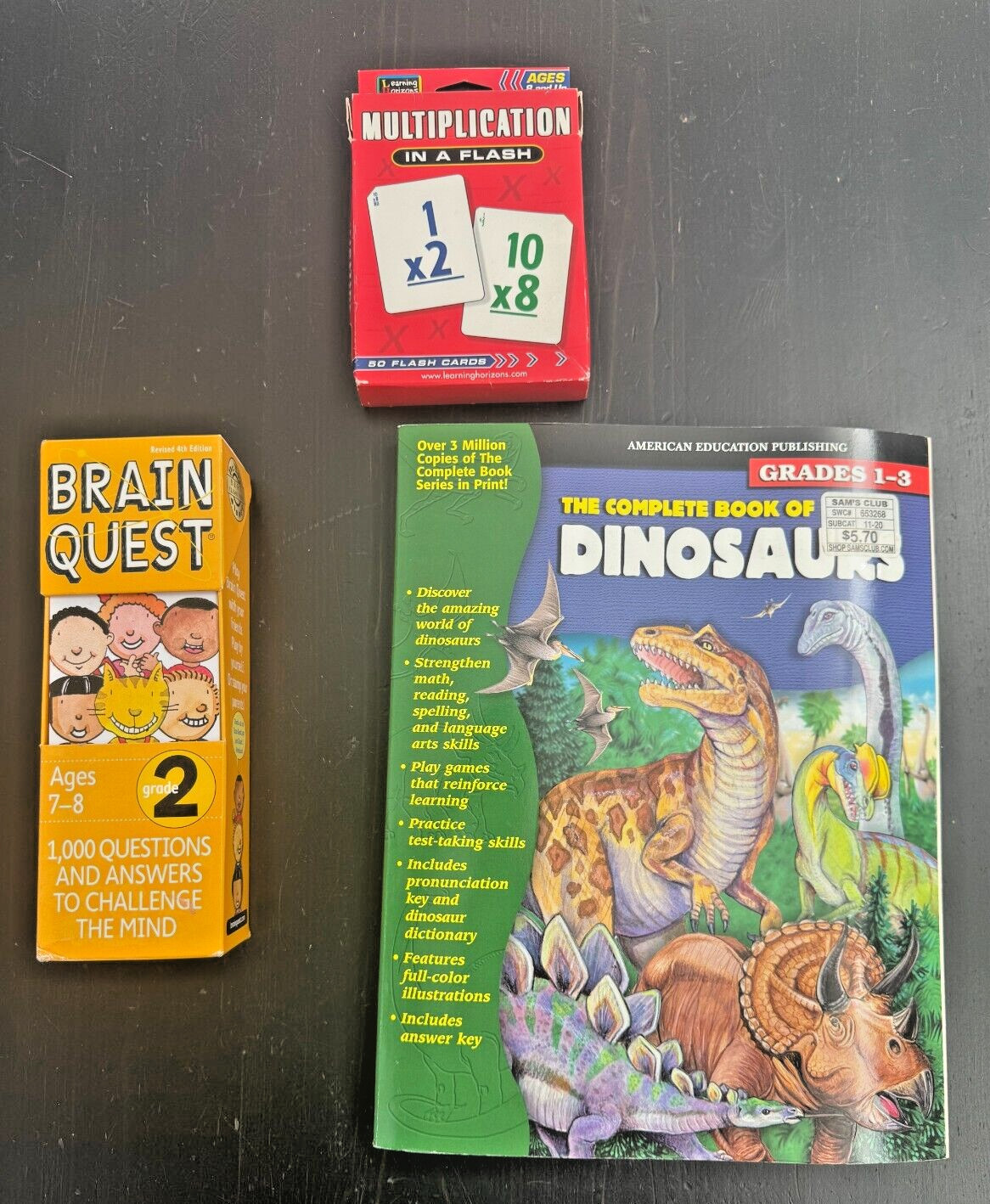 CHILDREN’S SUMMER LEARNING LOT GRADES 1, 2, 3 * BRAIN QUEST, DINOSAURS, MULT.