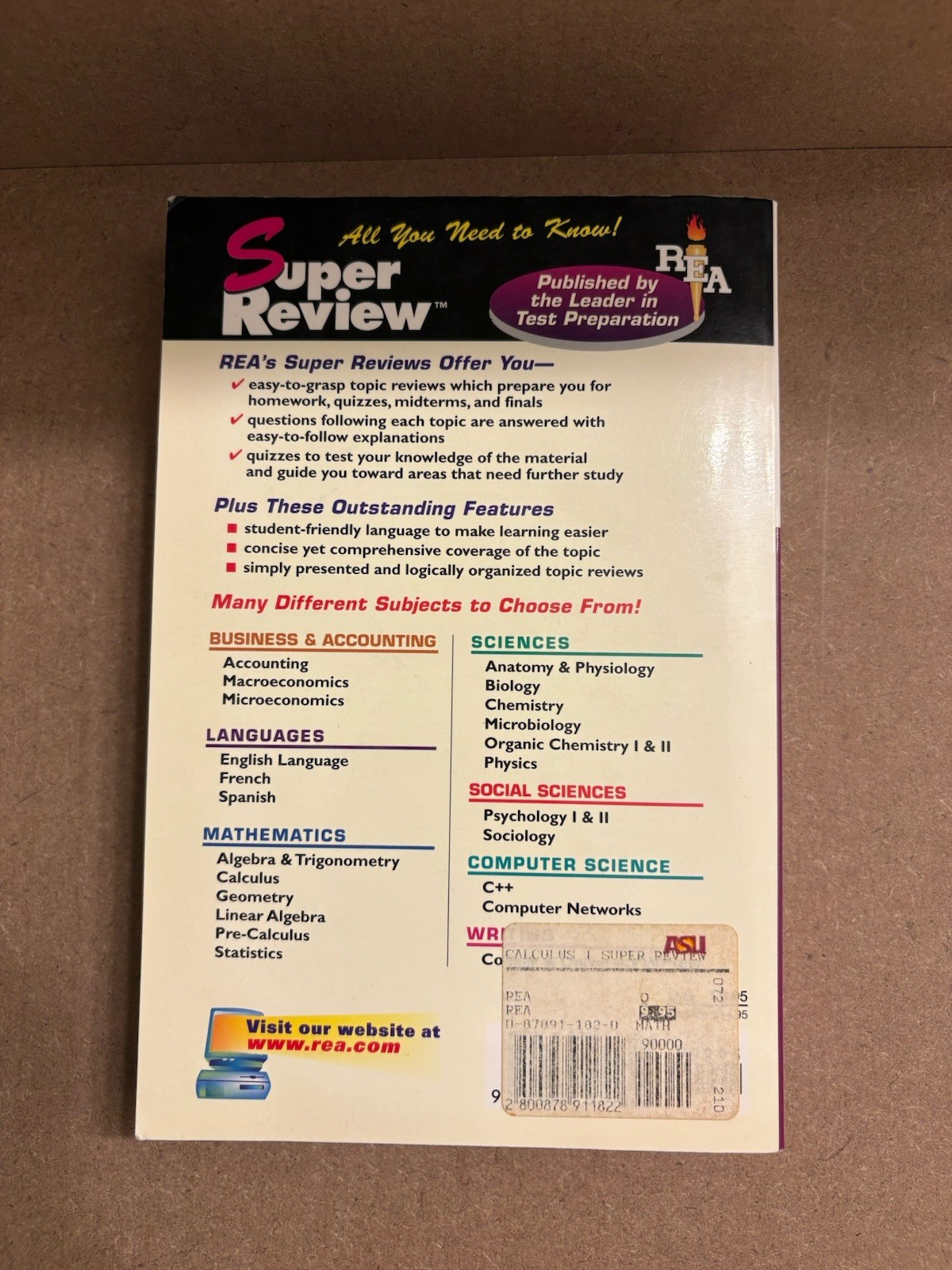Super Review Calculus Study Guide, Research & Education Assoc., 2002, Paperback