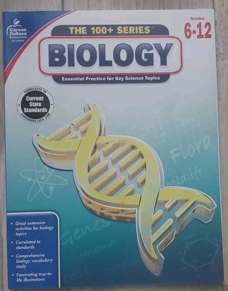 Carson Dellosa The 100 Series: Biology Workbook—Grades 6-12
