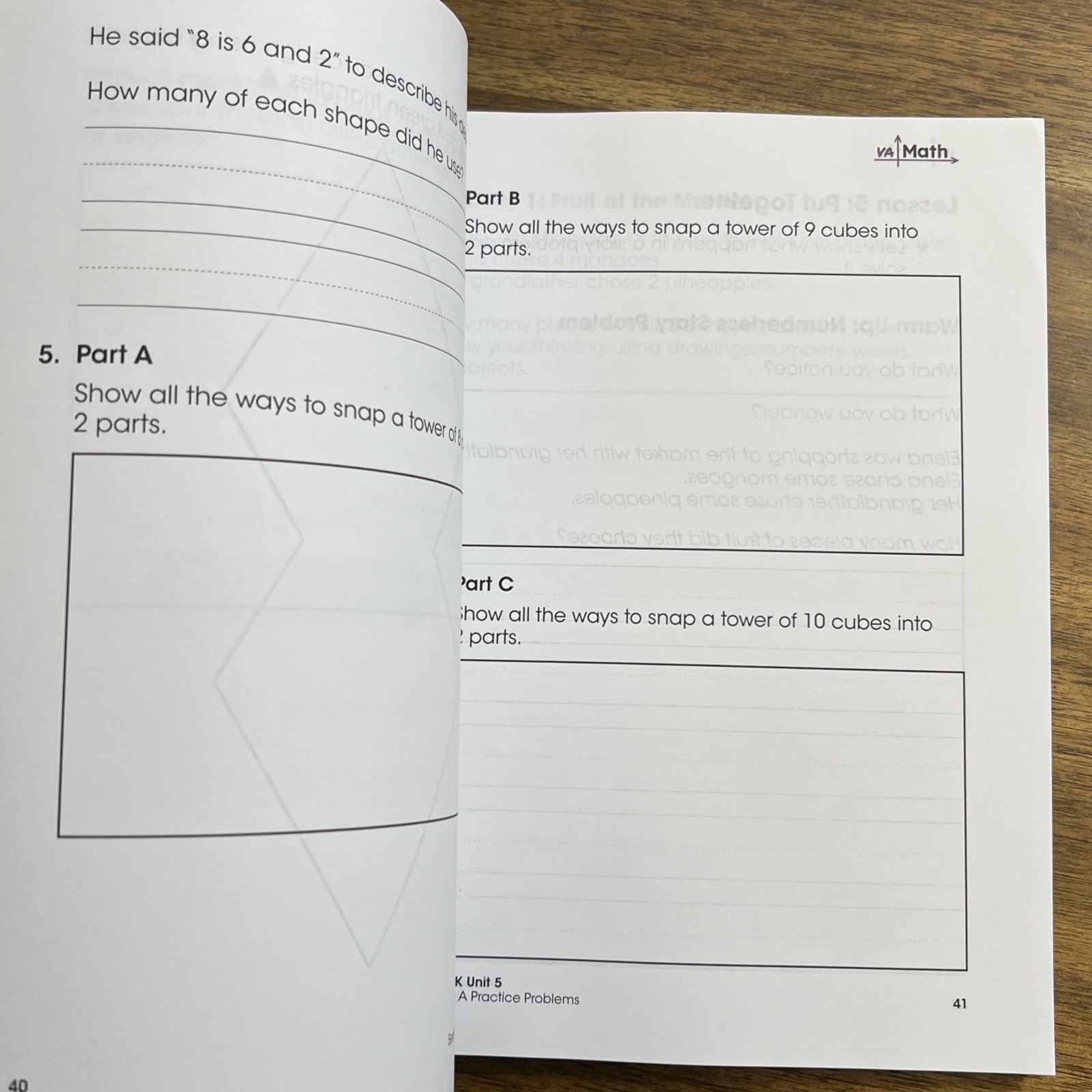 Kiddom Virginia Grade K Elementary Math Units 3-8 Student Workbooks NO WRITING