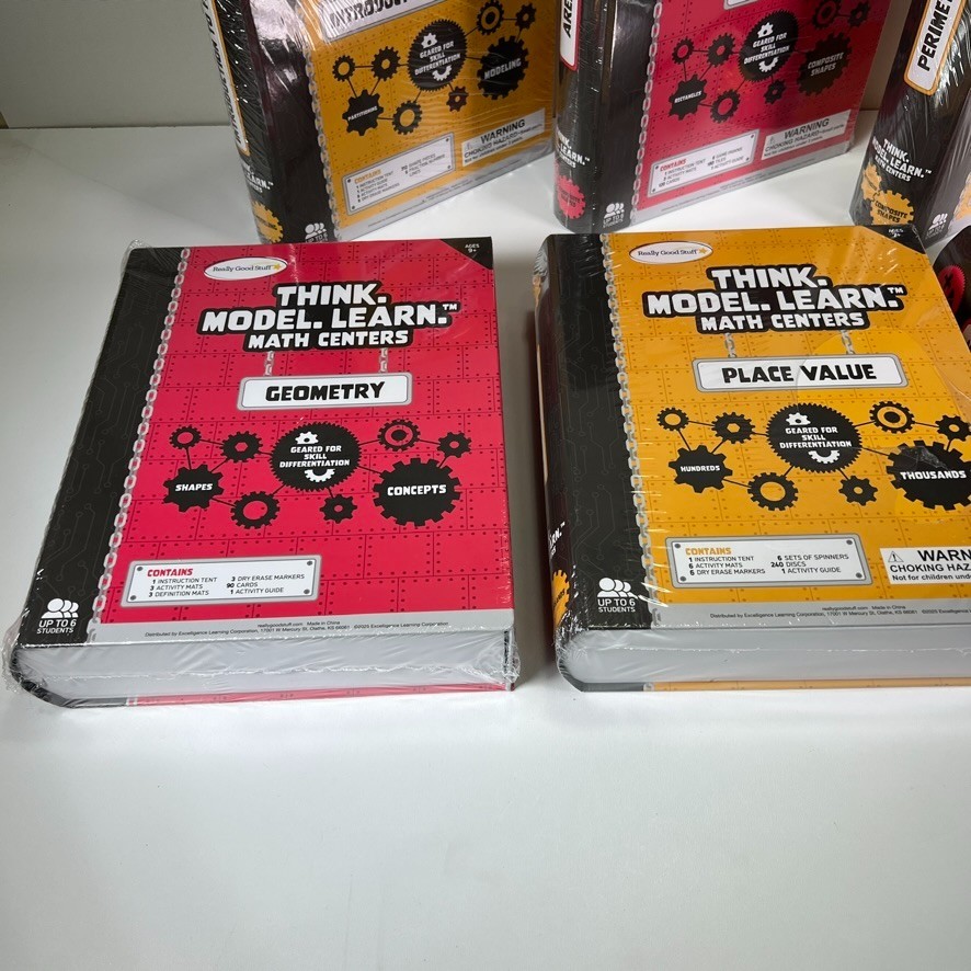 Really Good Stuff Think, Model Learn Math Centers Homeschool Learning Kit Age 7+