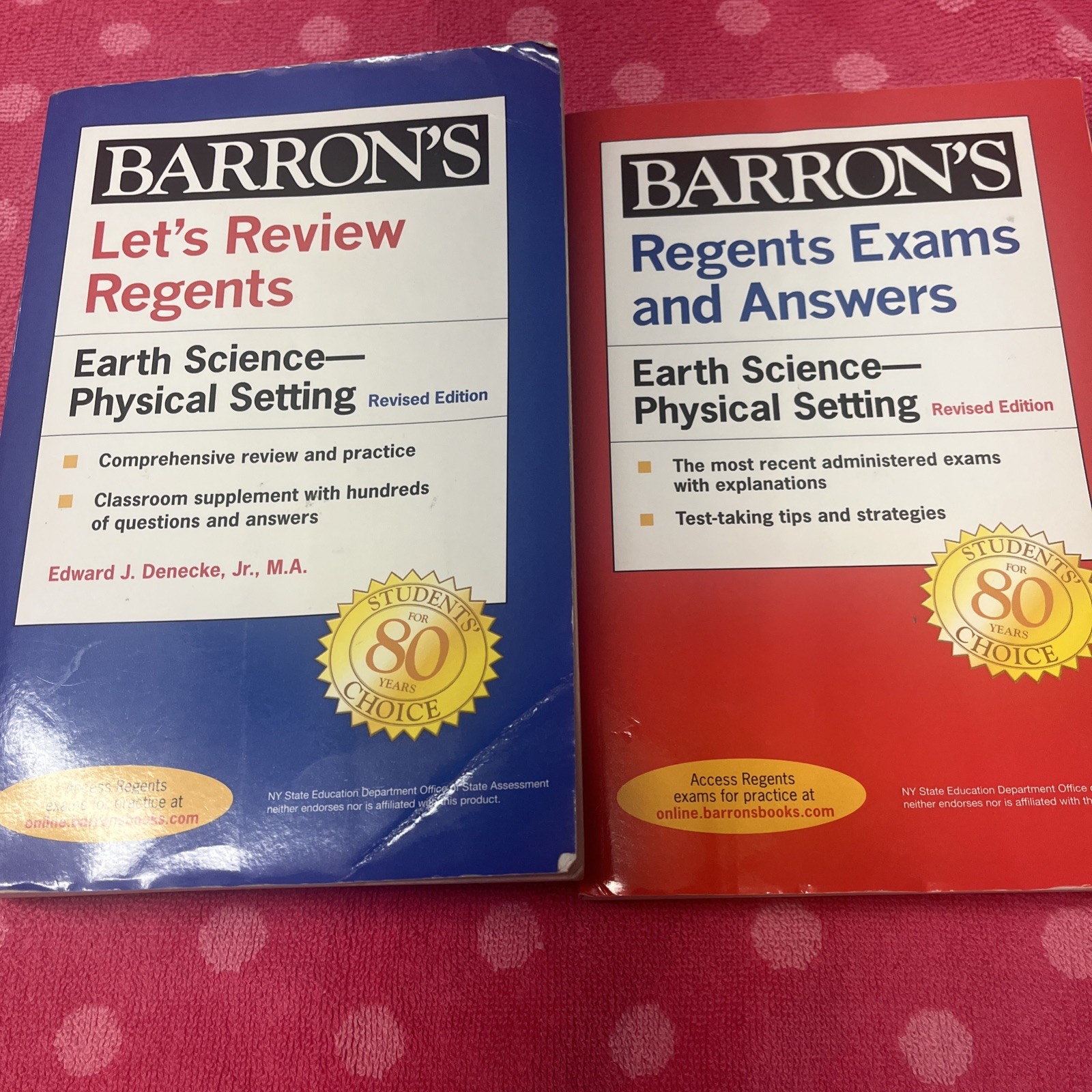 Barron’s Regents NY Ser.: Let’s Review Earth Science: Physical Setting Lot Of 2