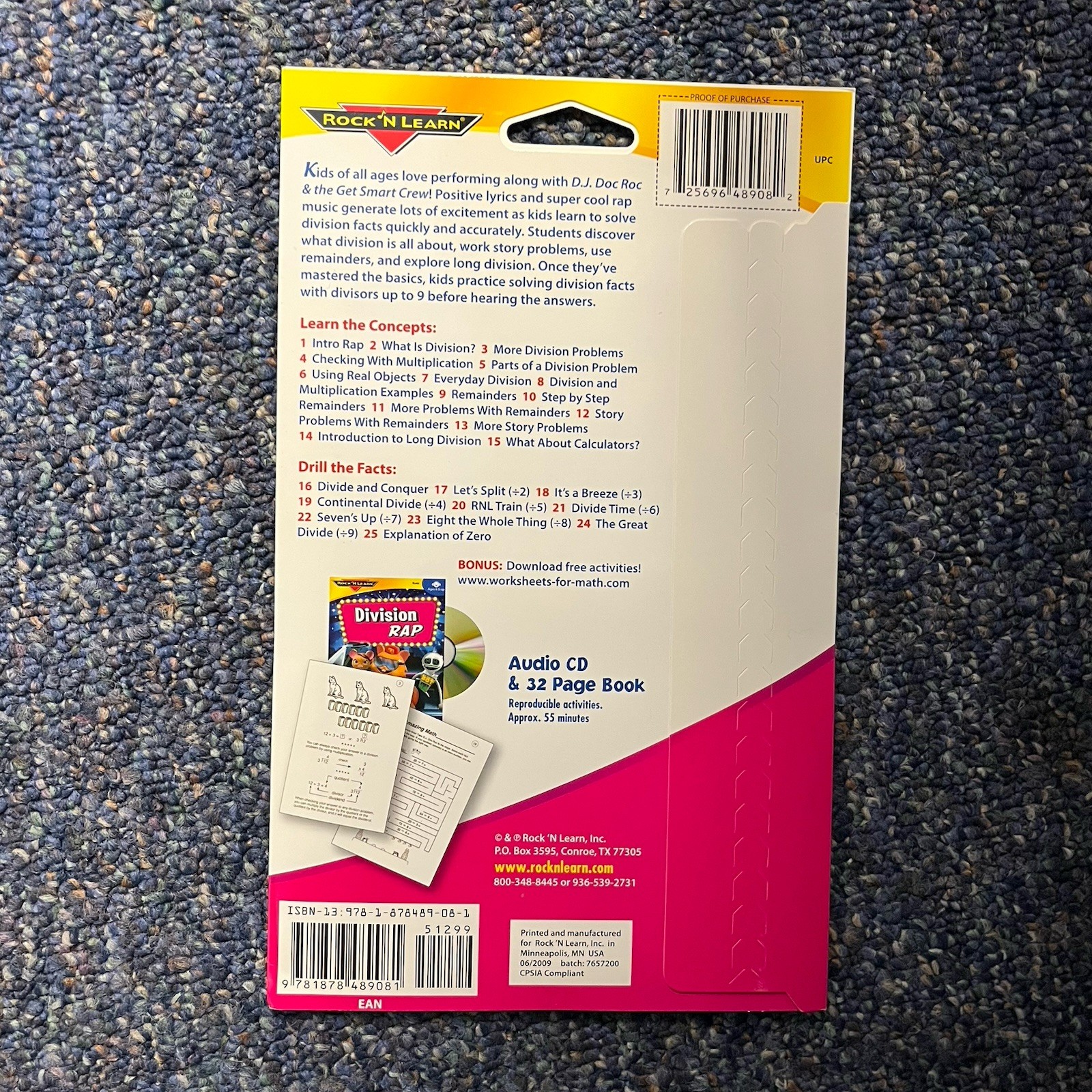 Multiplication Rock, Division Rap learn math by music NEW CDs and Books, guides