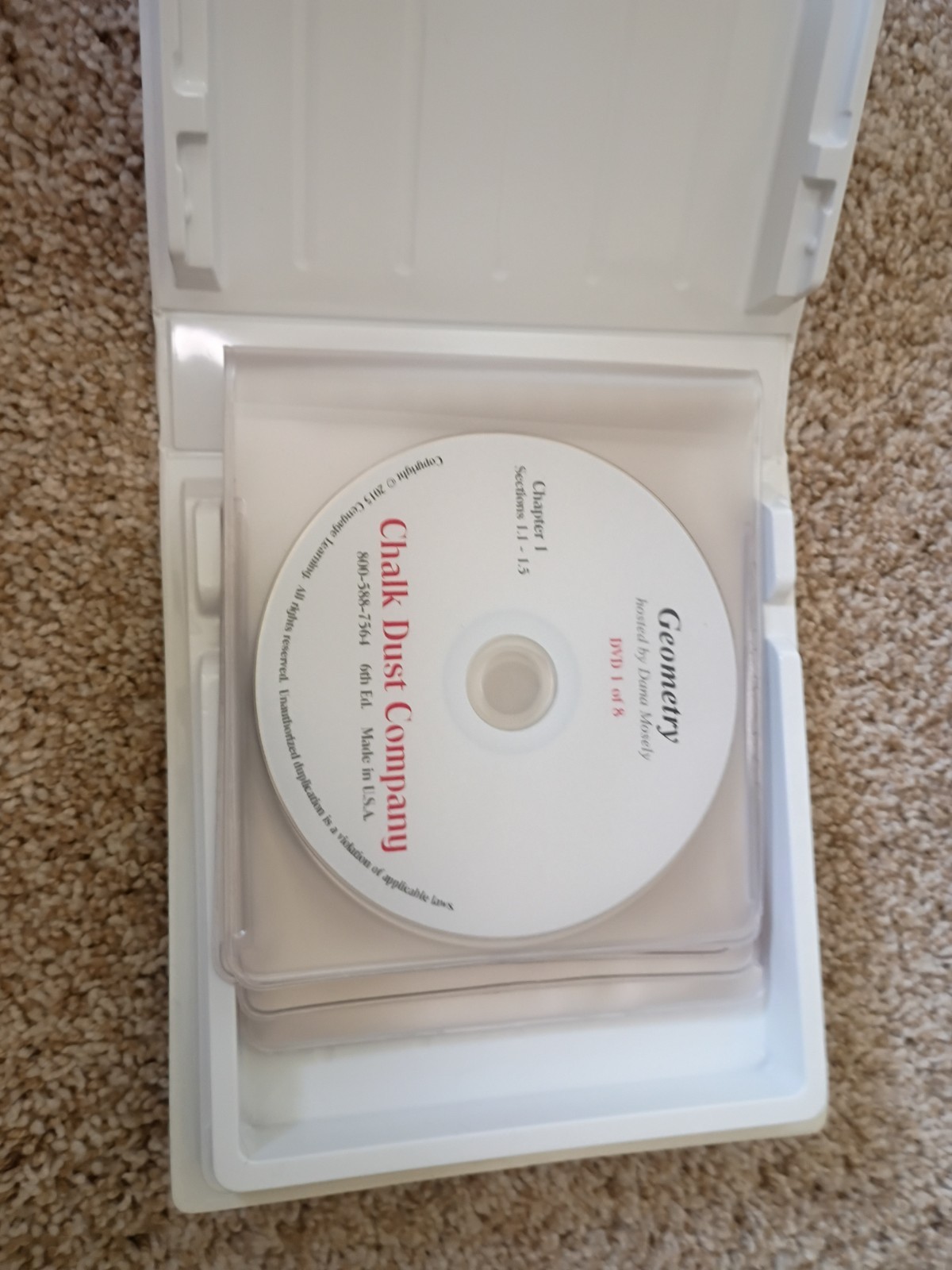 Chalk Dust Geometry 6th Edition Math DVD Set Complete 8 Discs Dana Mosely