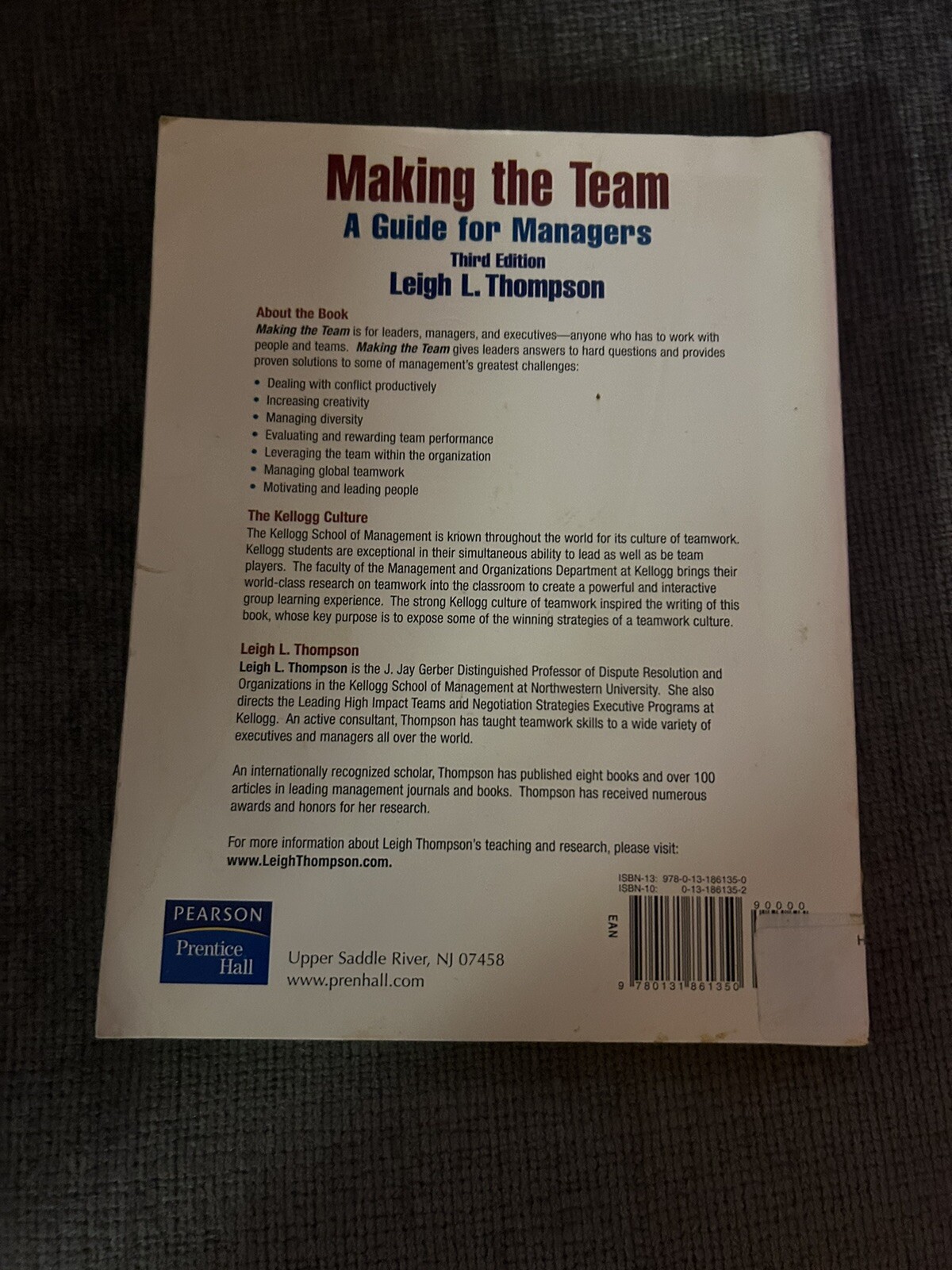 Making the Team (3rd Edition) – Paperback By Thompson, Leigh L. – GOOD