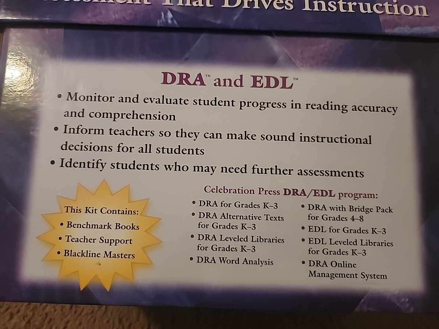 DRA Development Reading Assessment K-3 Pearson Learning Group