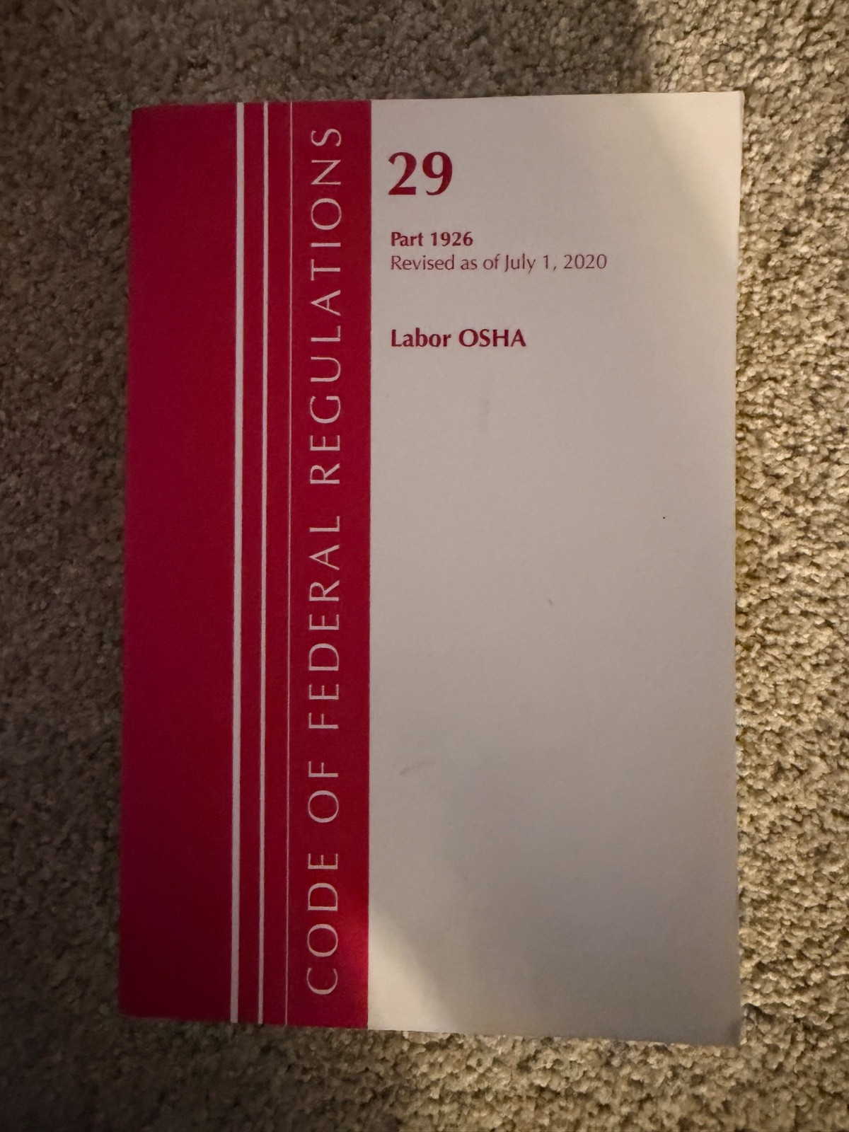 code of federal regulations Labor OSHA