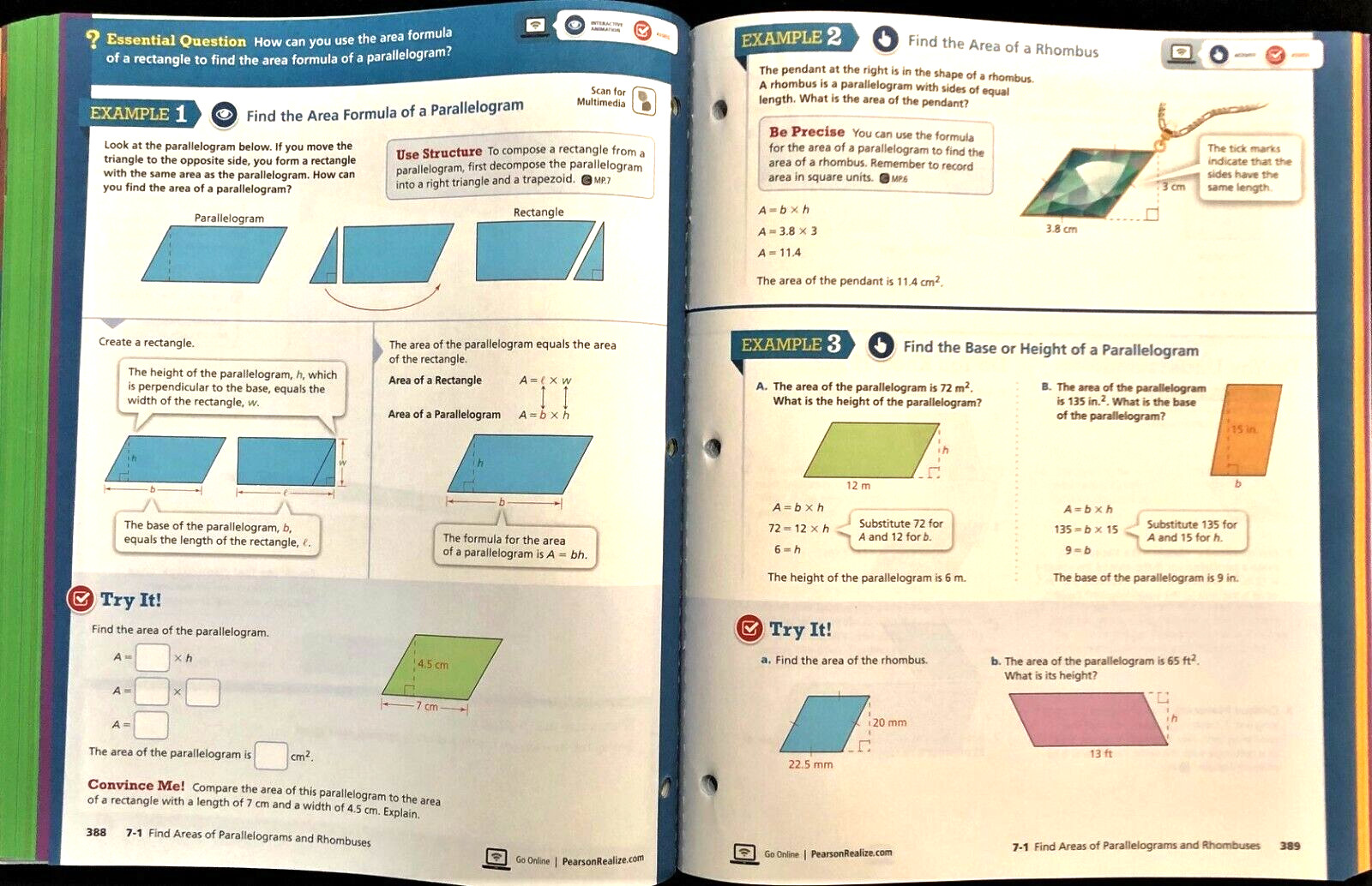 6th Grade – enVision Math 2.0 – STUDENT WORKBOOK (Vol. 2) (2017, Pearson)