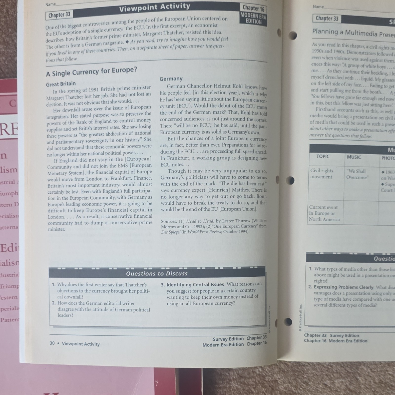 Prentice Hall Core Support World History Connections to Today Unit 7