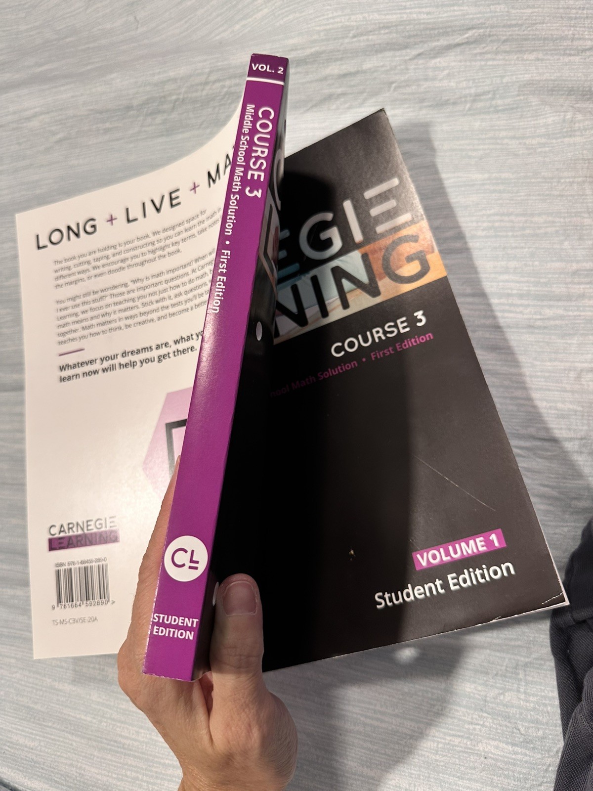 New Carnegie Learning Course 3 Middle School Math • 1st Edition • Vol 1 & 2