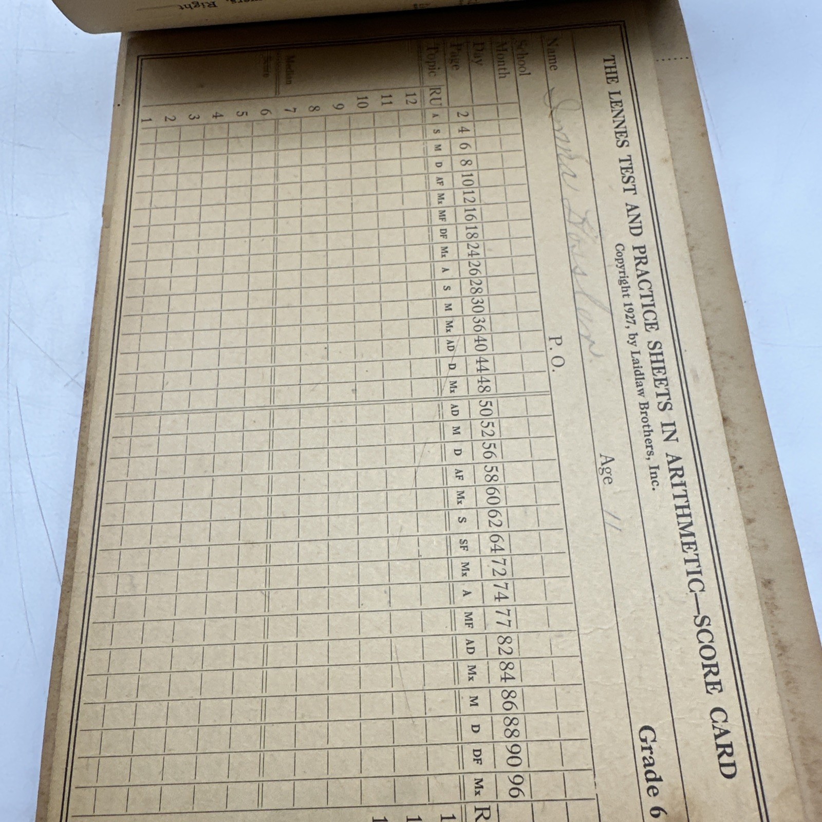 Lennes Test Practice Sheets Arithmetic Grade Six Laidlaw Schoolbook (37-26)