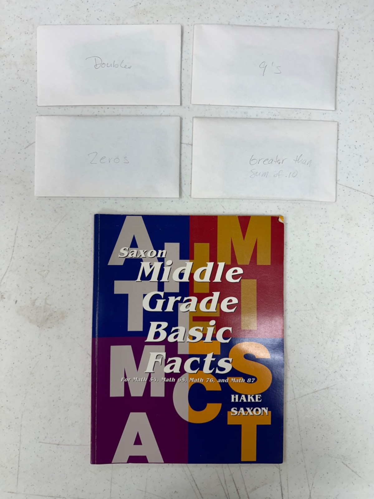 Saxon Middle Grades Basic for Math 54, 65, 76, 87 Facts + Cards 1994