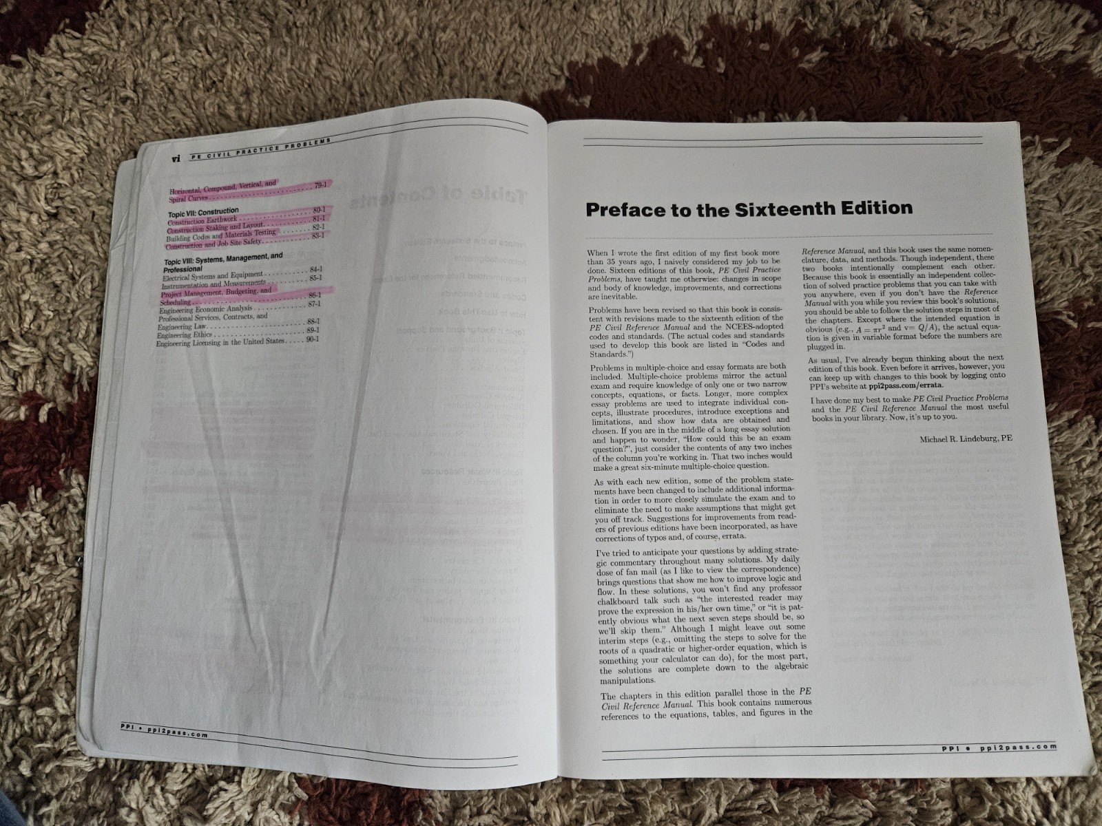 PPI Pe Civil Practice Problems By Michael R. Lindeburg, PE Sixteenth Edition