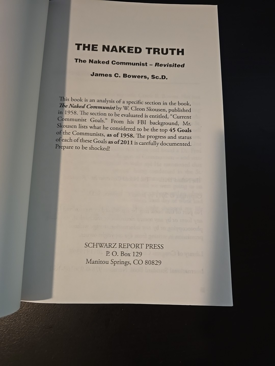 THE NAKED TRUTH: THE NAKED COMMUNIST – REVISITED By James C. Bowers