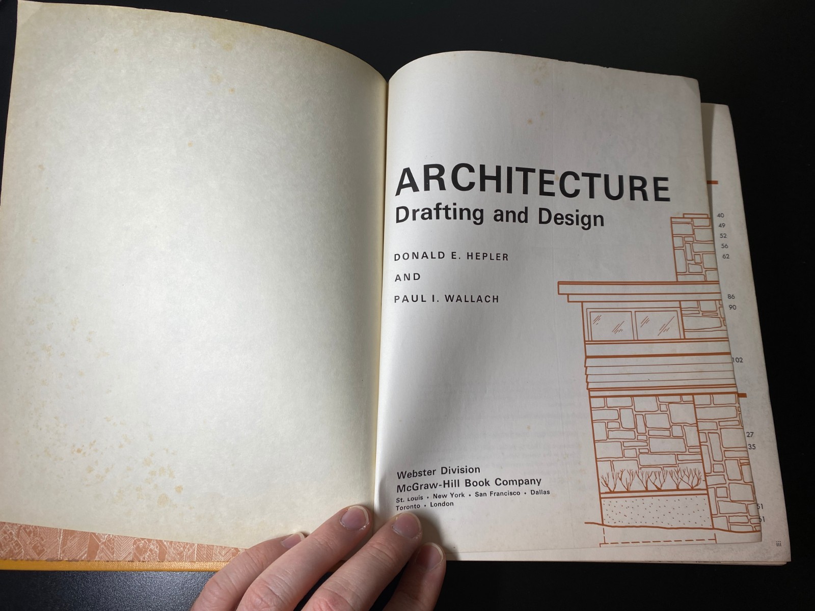Architecture Drafting and Design Hepler Wallach 1965 HC Vintage McGraw-Hill
