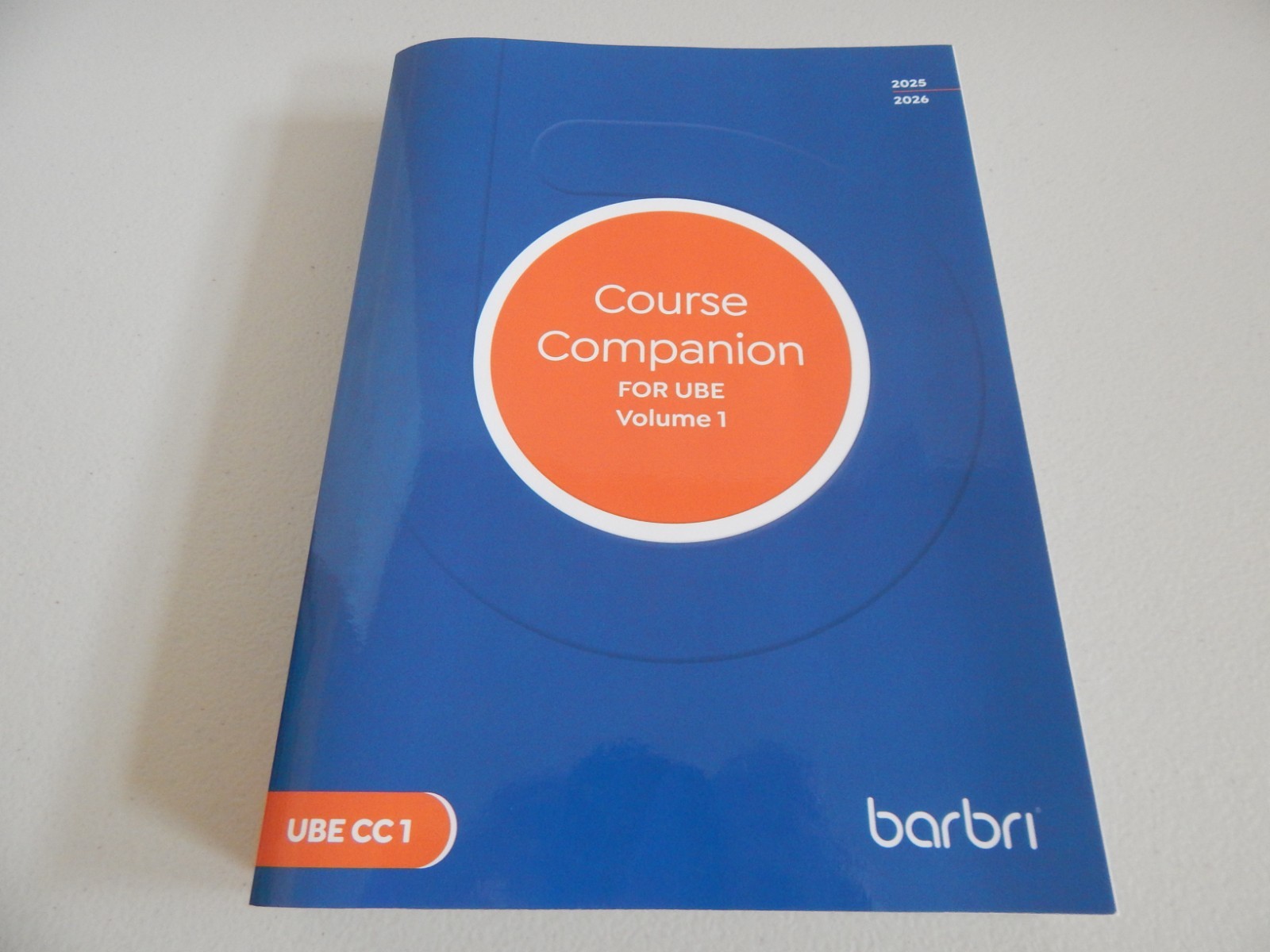 Barbri 2025-2026 Course Companion for UBE Volume 1 UBECC1 Law Bar Book LIKE NEW!