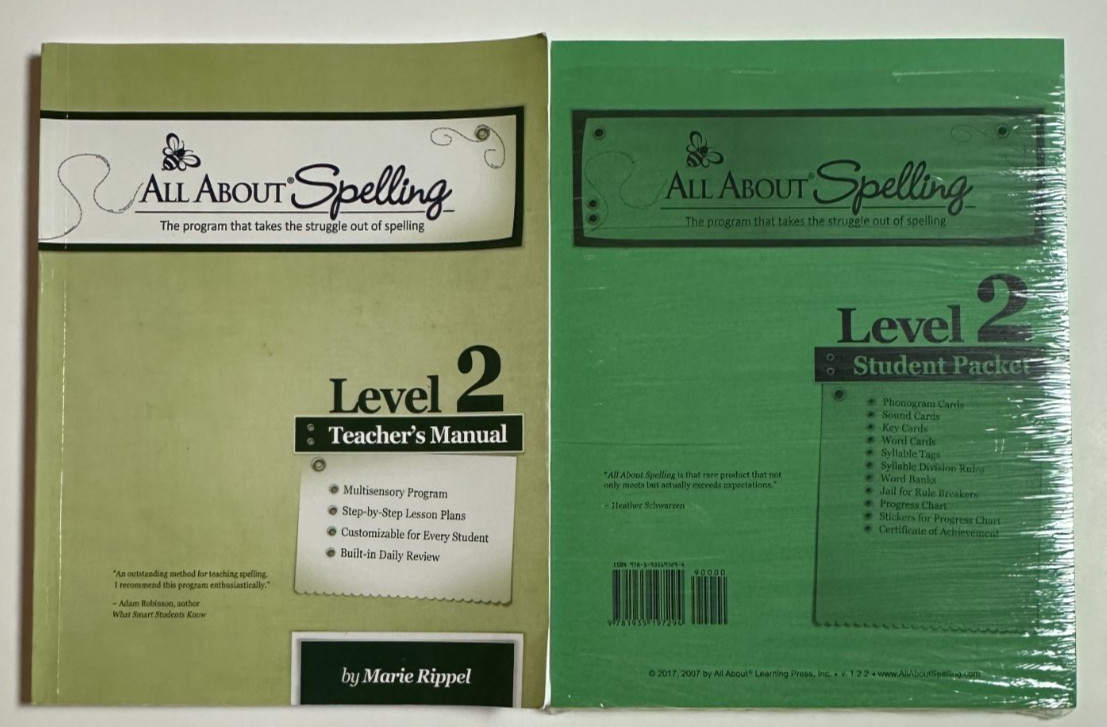 All About Spelling Student Level 2 Complete Kit Teacher’s Student Packet