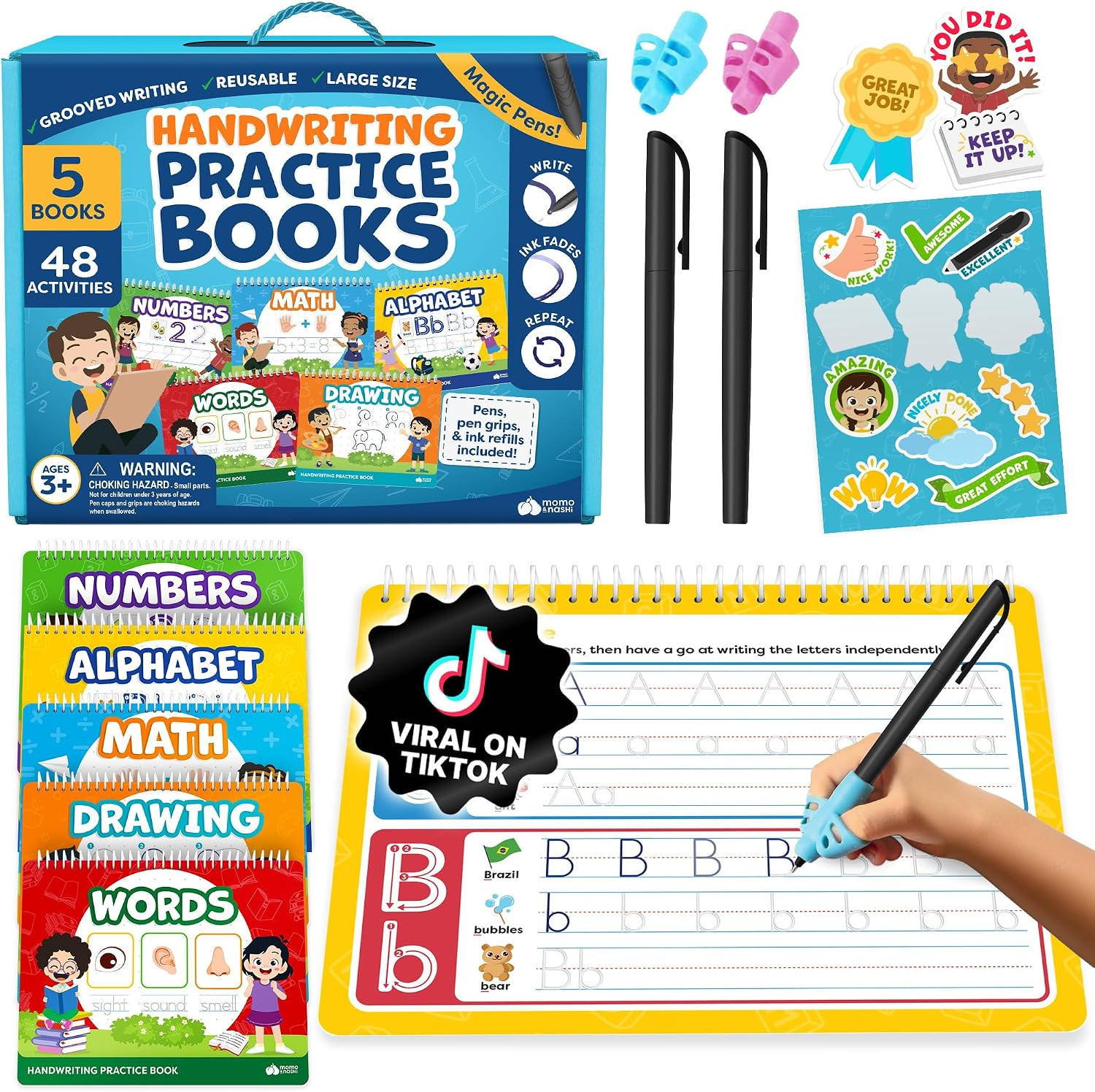 Magic Grooved Writing Practice Books & Kindergarten Workbooks Ages 3-7 Set