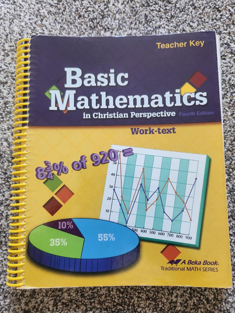 A Beka Basic Mathematics Work-Text Teacher Key Grade 7 VERY GOOD