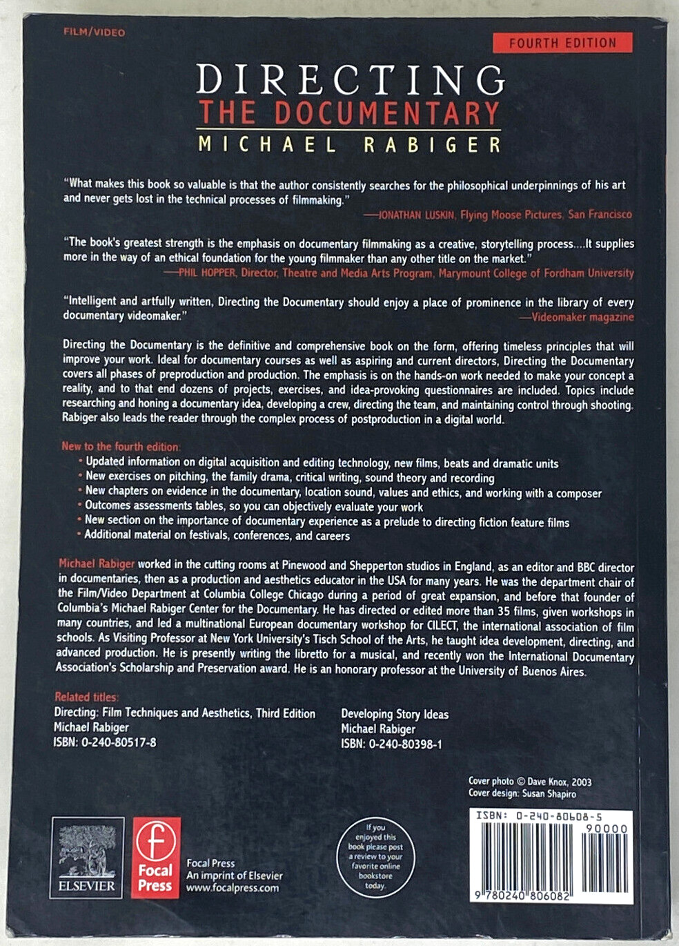 Directing the Documentary by Michael Rabiger (2004, Trade Paperback, Revised)