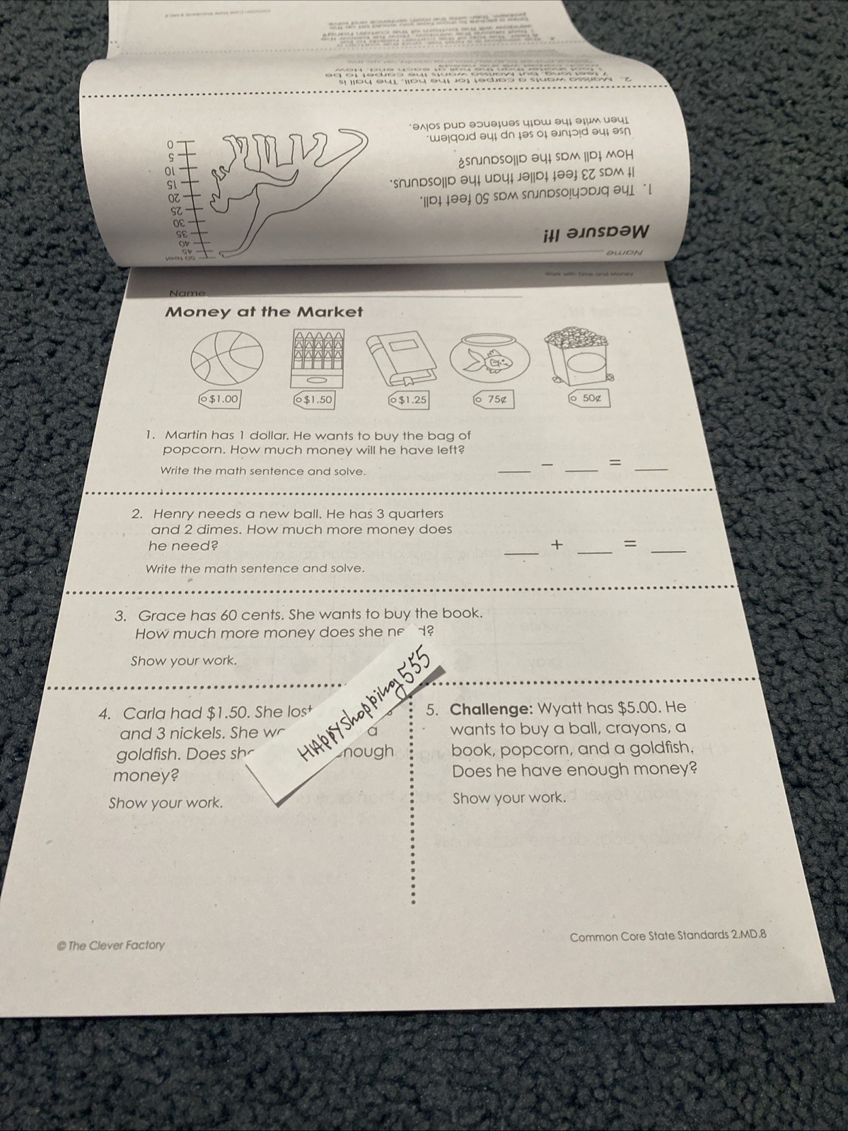 Addition And Subtraction Word Problems 1-2 Grades, 38 Reproducible Worksheets
