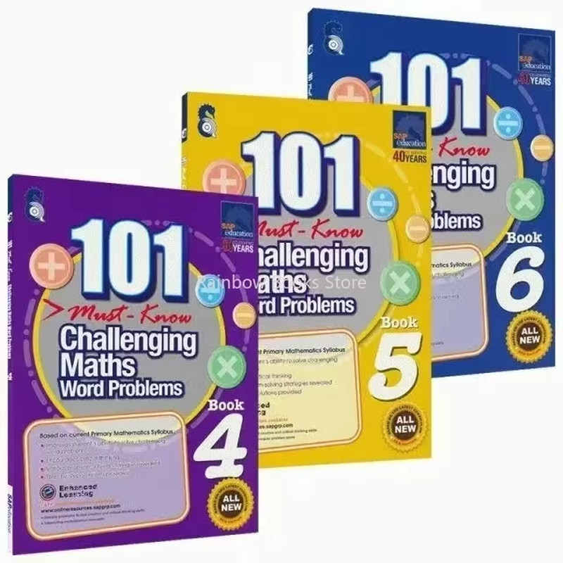 101 Challenging Maths Word Problems Books Singapore Primary School Grade 1-6 Mat