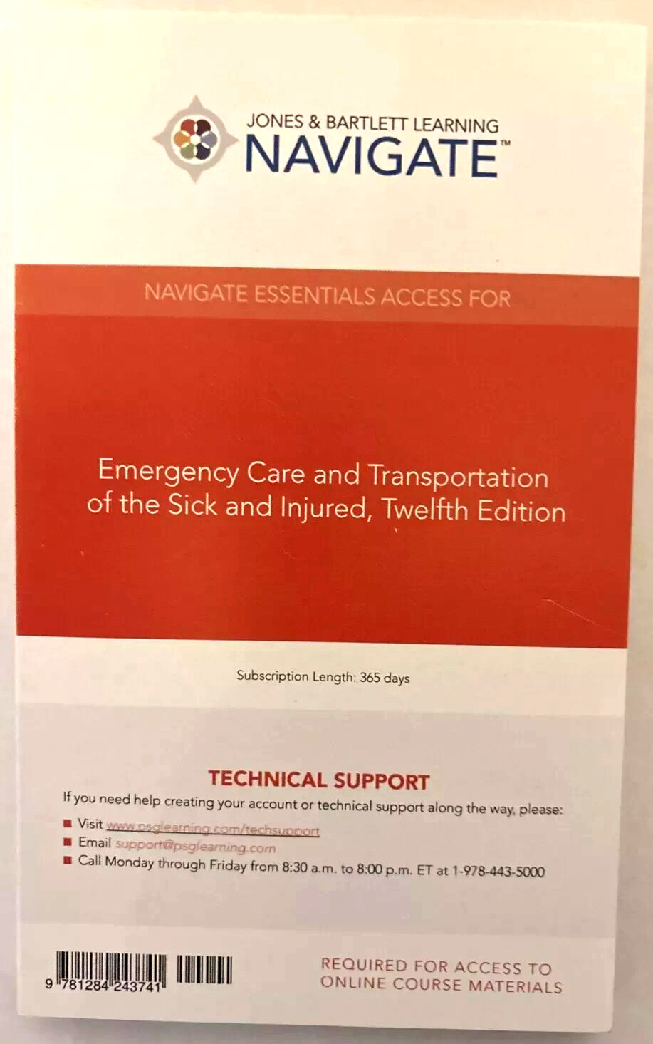 Emergency Care Transportation Sick Navigate Access Code ONLY – 12th edition