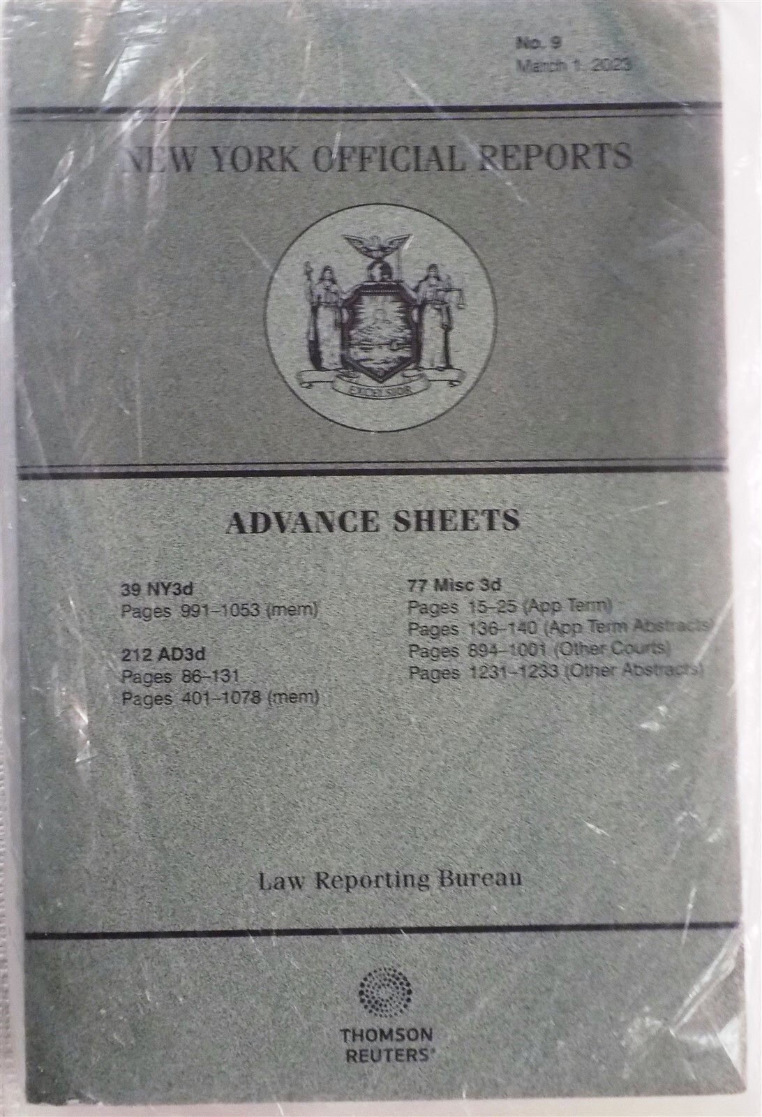 New York Official Reports Advance Sheets March 1 2023 Thomson Reuters New