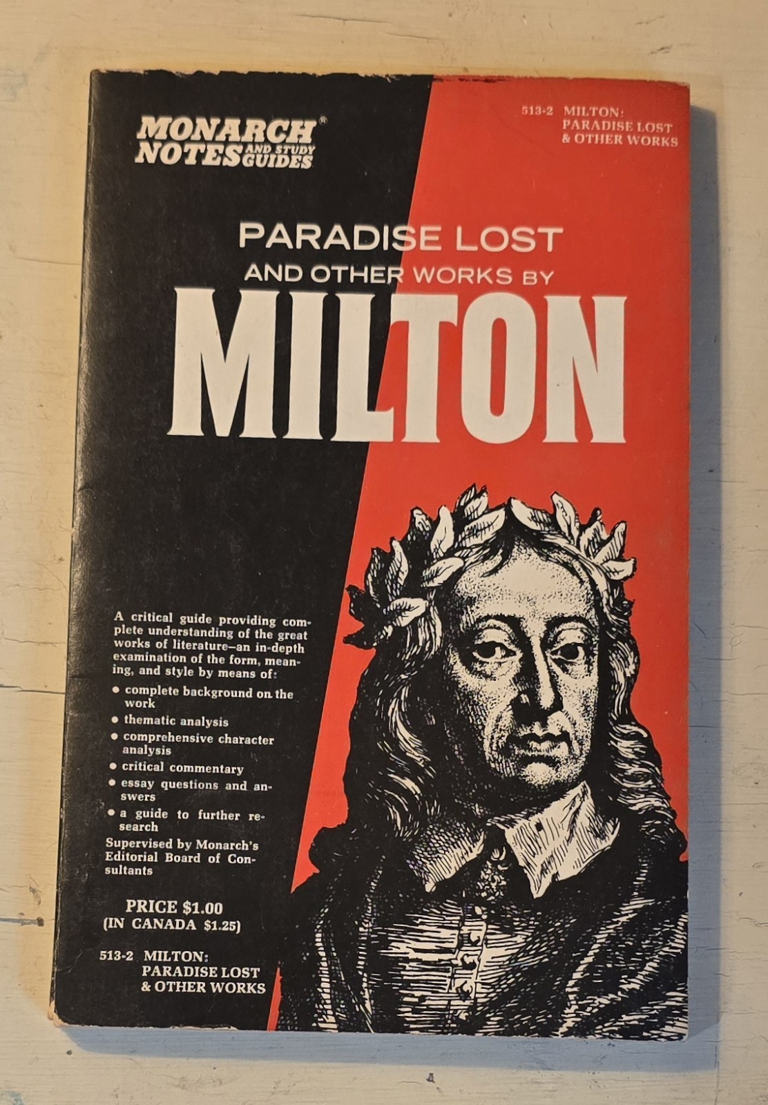 Monarch Notes Paradise Paperback Book By John Milton’s 1966 E. Michael Jones