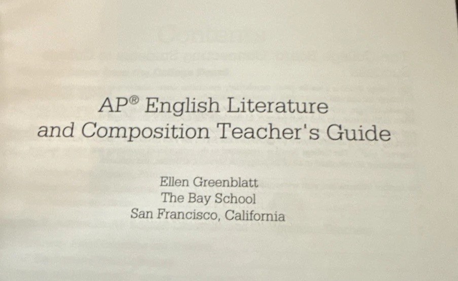 College board AP English Composition & AP English literature Teachers Guides