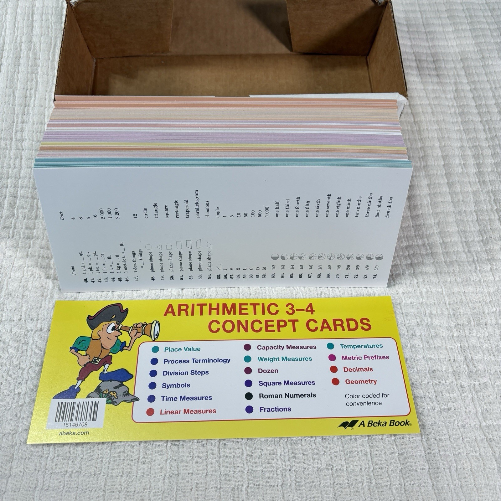 Abeka Arithmetic 3-4 Concept Cards Summer Learning HomeSchool Math