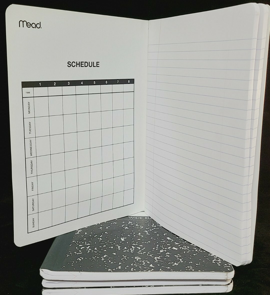 Mead Wireless Composition Book, Wide Rule, 9-3/4 x 7-1/2, 100/Sheet – 5 Pack