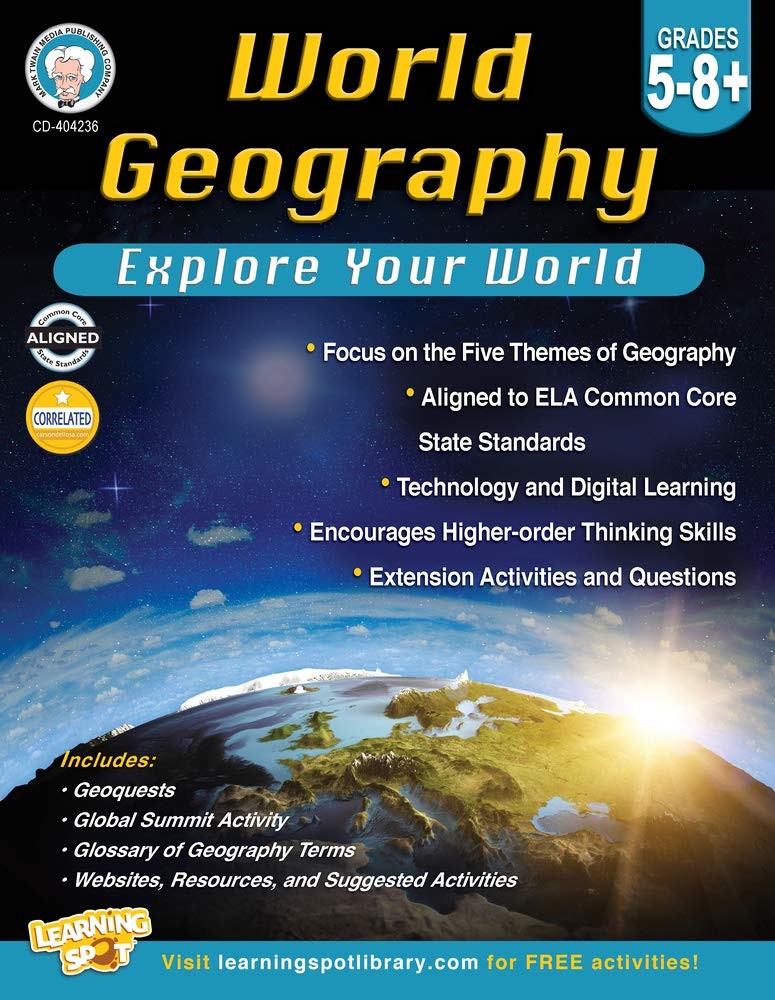 Mark Twain World Geography Workbook, Geography for Kids Grades 5-8+, 5th Gra…