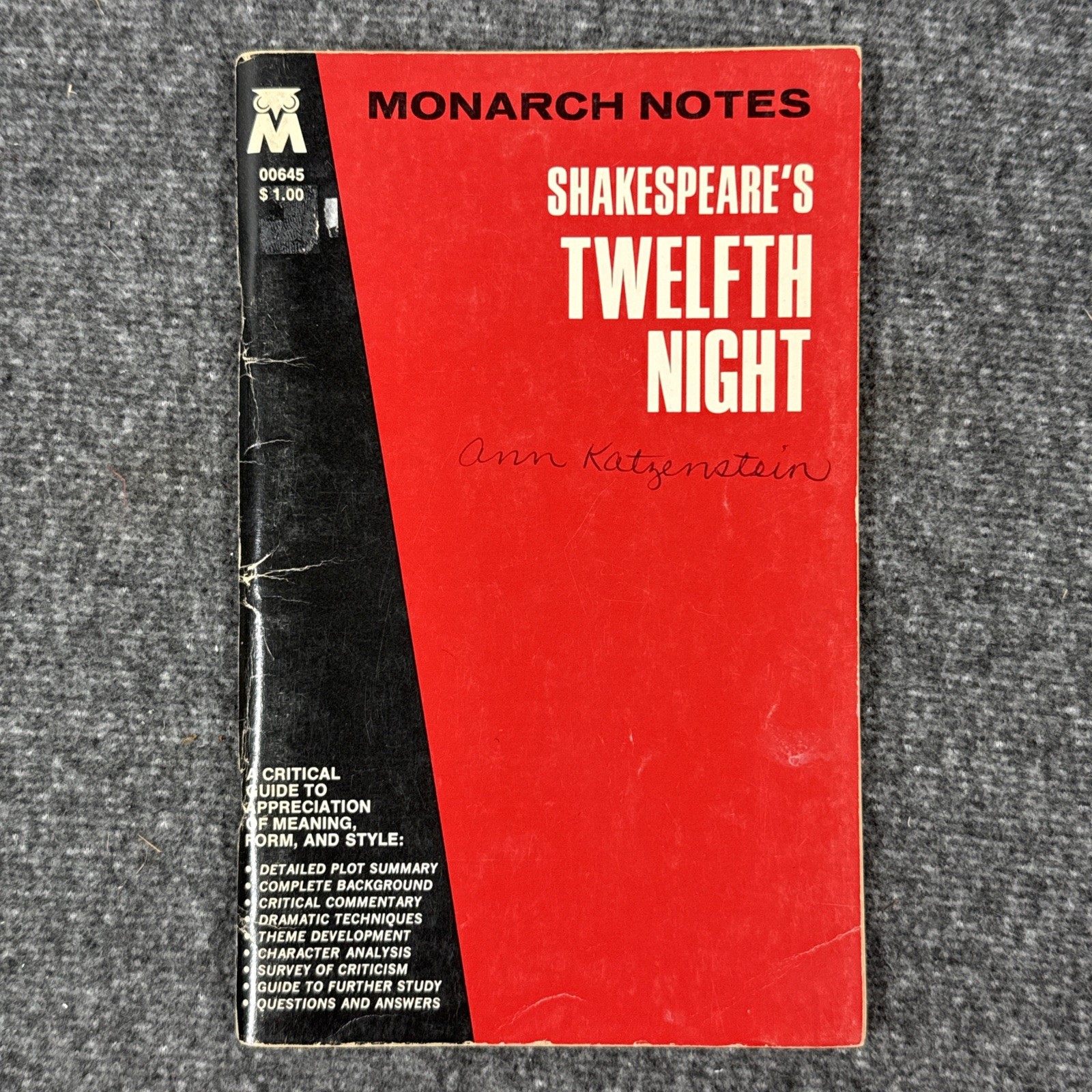 Shakespeare’s Twelfth Night (1964) Monarch Notes Sandra Gilbert Study Guide