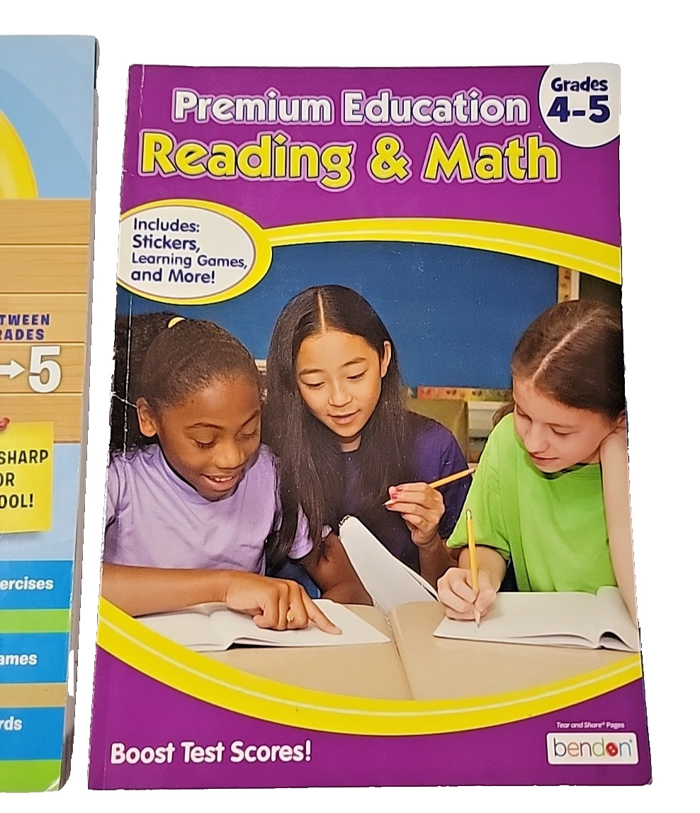 Sylvan Summer Smart Between Grades 4-5 and Premium Education 4-5 Math Workbooks