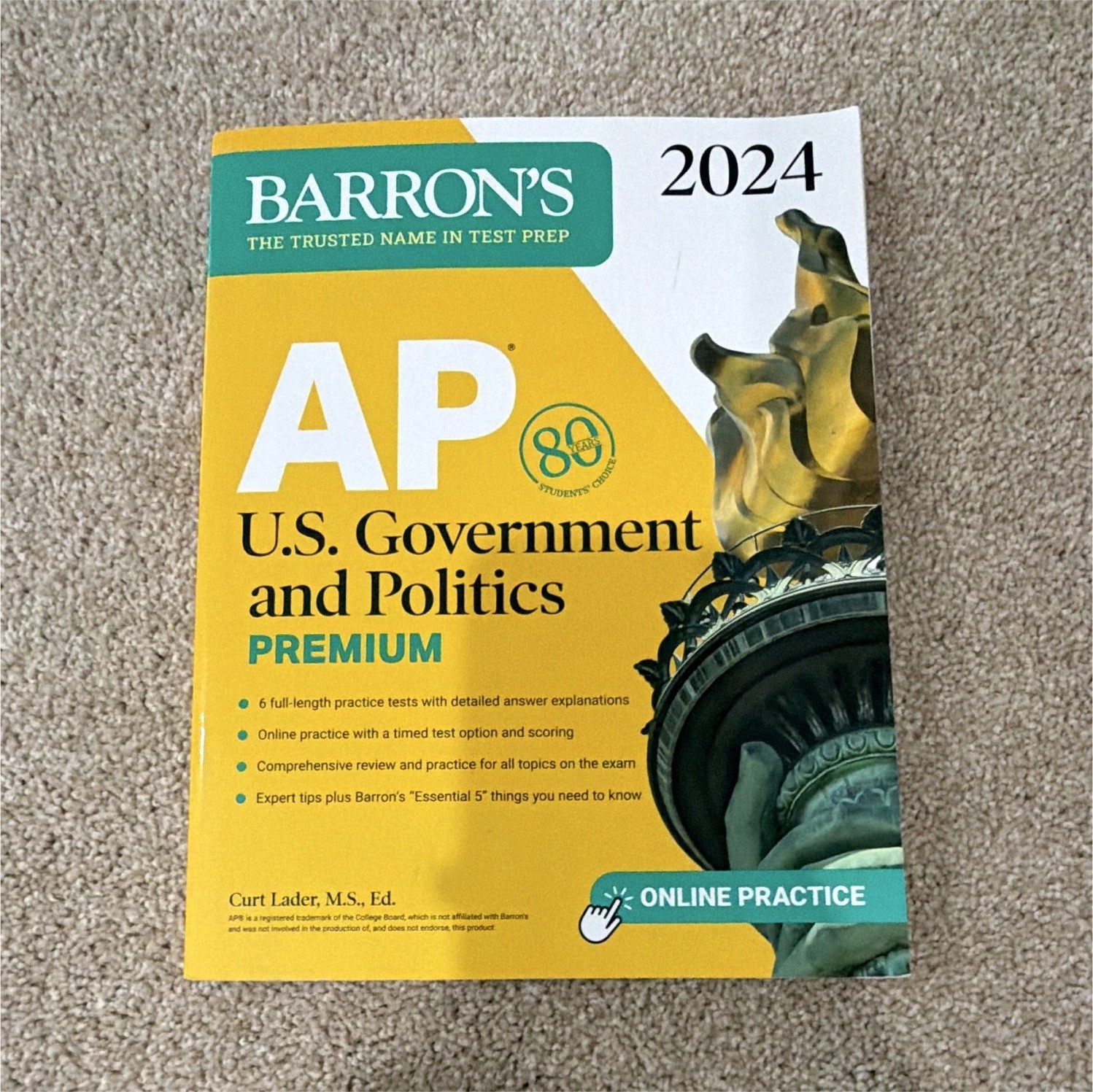 Barron’s AP U.S. Gov & Politics Premium 2024 PB w/ Online Practice