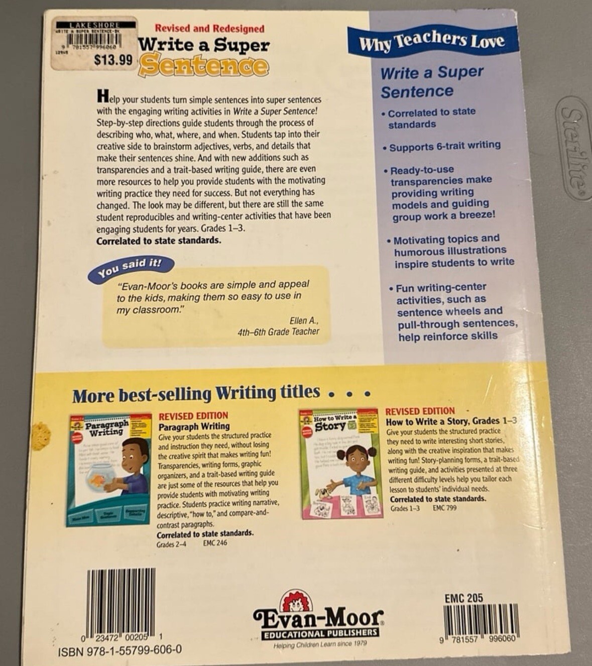 EVAN-MOOR Write a super sentence grades 1-3 student workbook homeschool tutoring