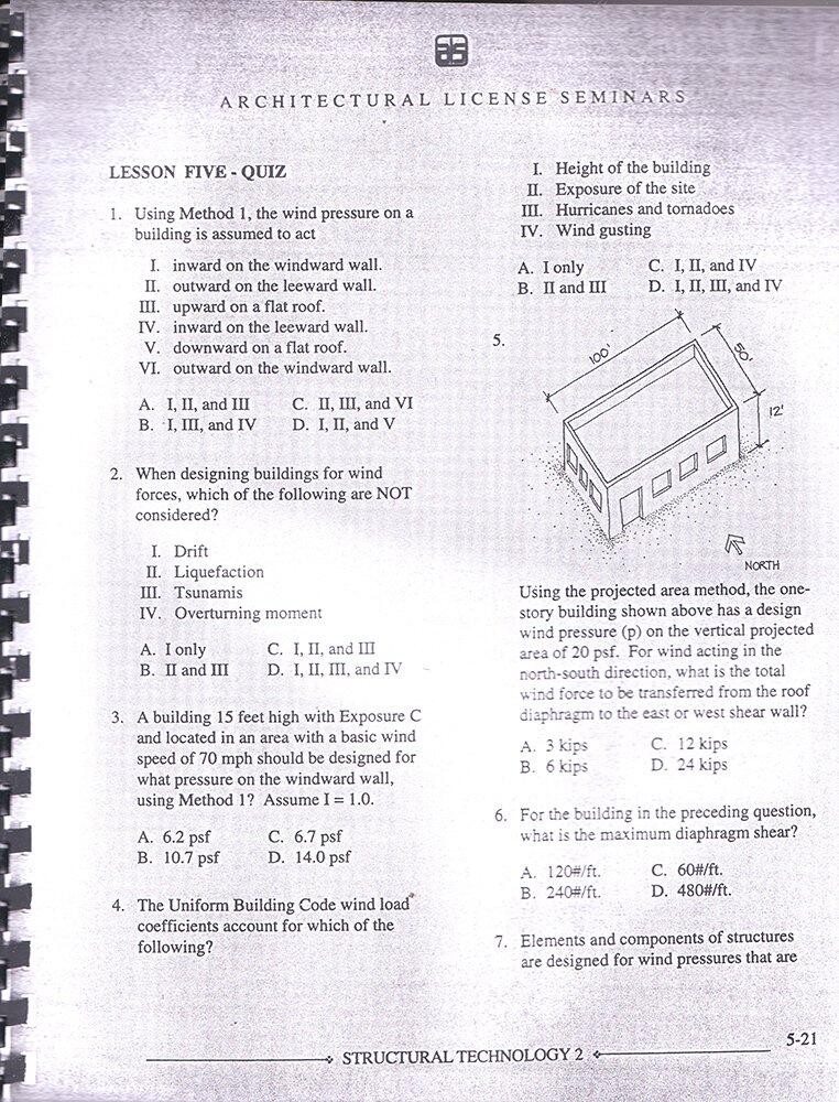 STRUCTURAL TECHNOLOGY 1 & 2 David Berg Robert Marks Architectural License Semina