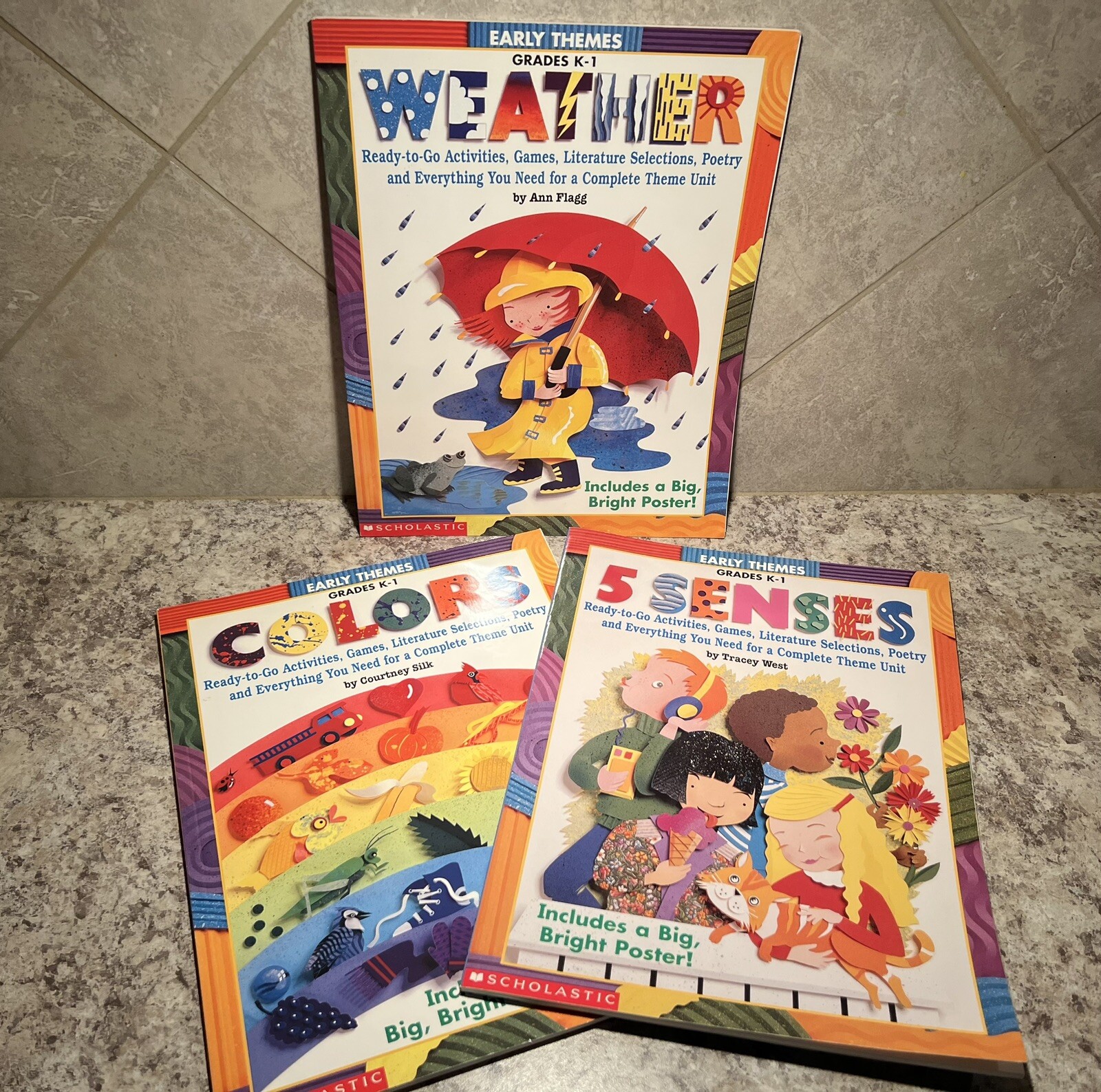 Scholastic Early Themes Lot Of 3 Weather Colors 5 Senses Grades K-1