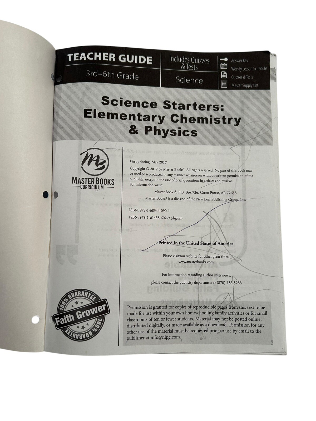 3rd-6th Science Starters:Elementary Chemistry & Physics Teacher Guide Homeschool