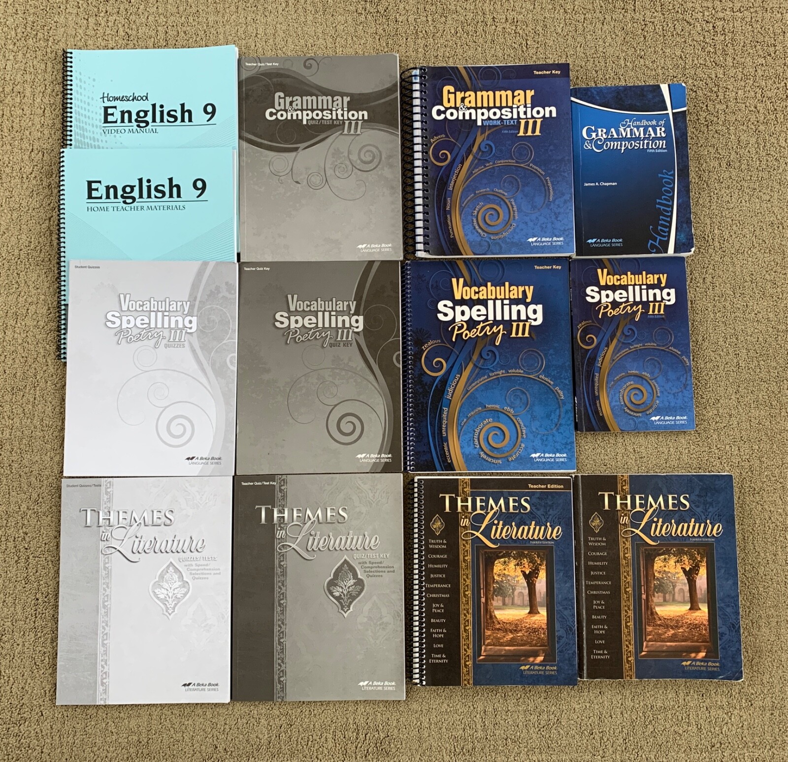 Abeka 9th Grade English Grammar Spelling Themes in Literature