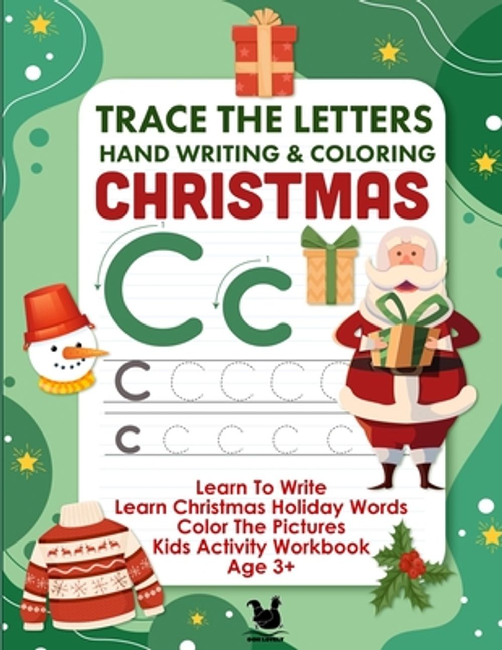Letter Tracing & Coloring Book For Kids Christmas Words: Learn To Write Pencil C