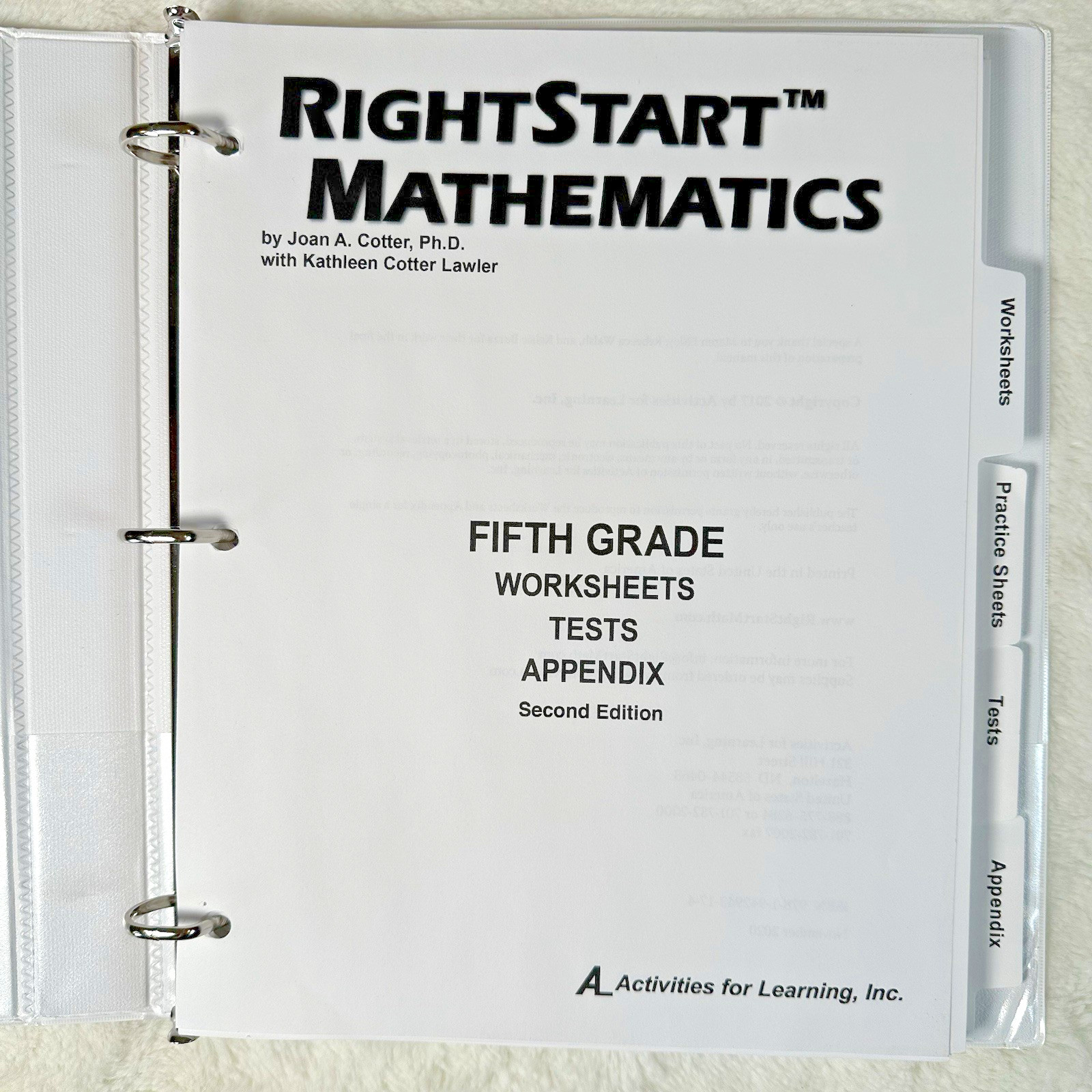 RightStart Math Grade 5 Worksheets Tests Appendix Binder 2nd Edition