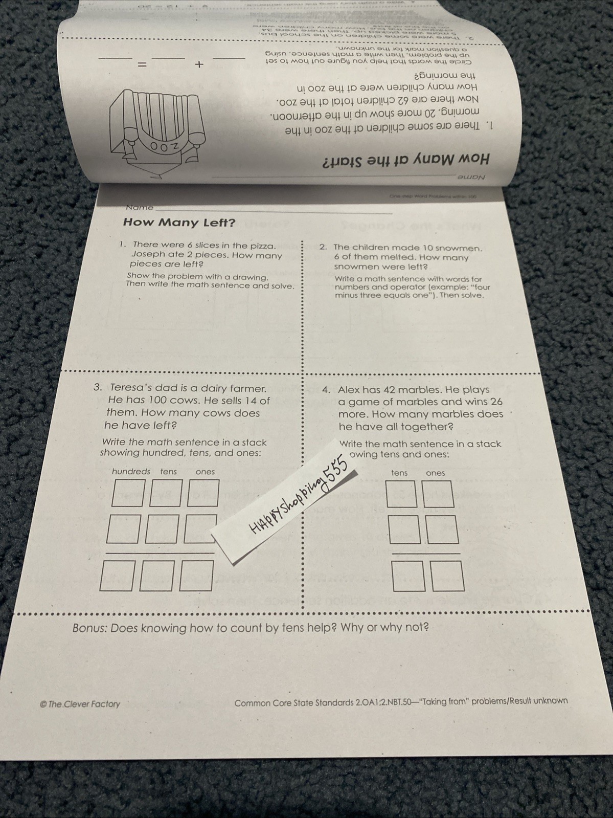 Addition And Subtraction Word Problems 1-2 Grades, 38 Reproducible Worksheets