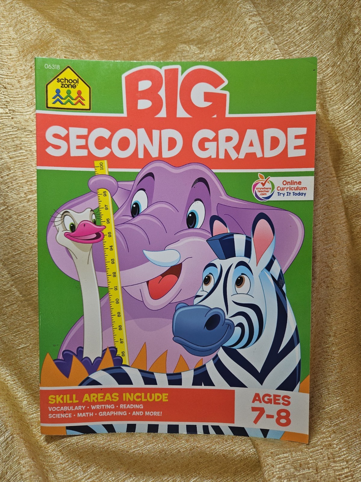 School Zone Big Second Grade Workbook – Ages 7-8 -Math, Reading, Science, Etc.