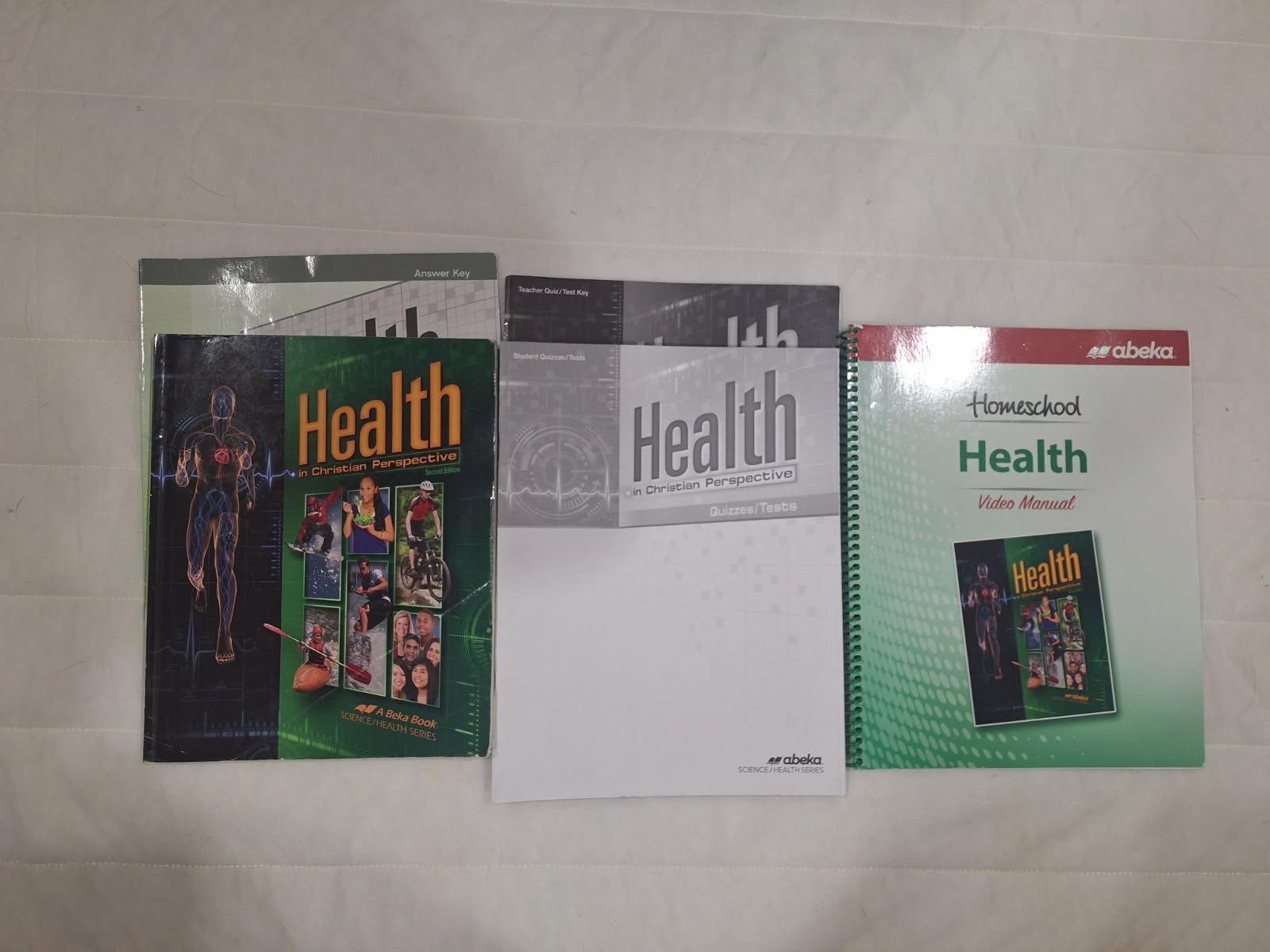 ABEKA HEALTH IN CHRISTIAN PERSPECTIVE TEXTBOOK, ANSWER KEY, VIDEO MANUAL
